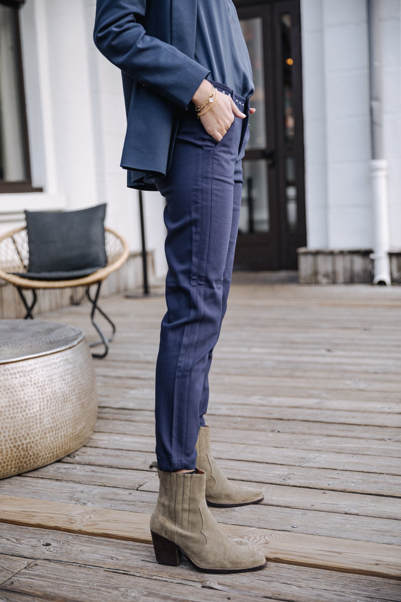 Pantalon city slim Femme Claudia Polyneo storm | Freeman T. Porter