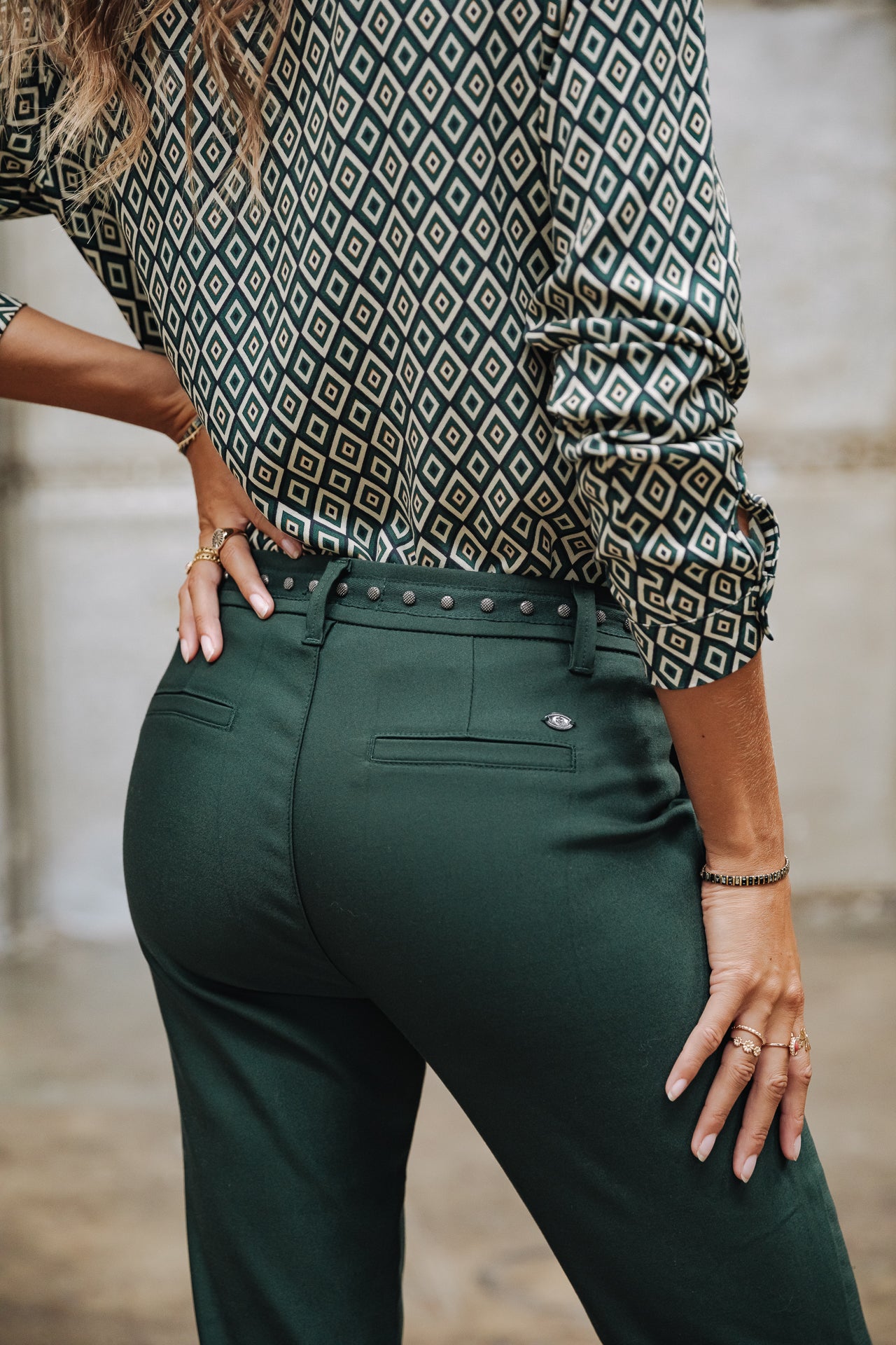 Pantalon city slim Femme Claudia Polyneo green gables | Freeman T. Porter