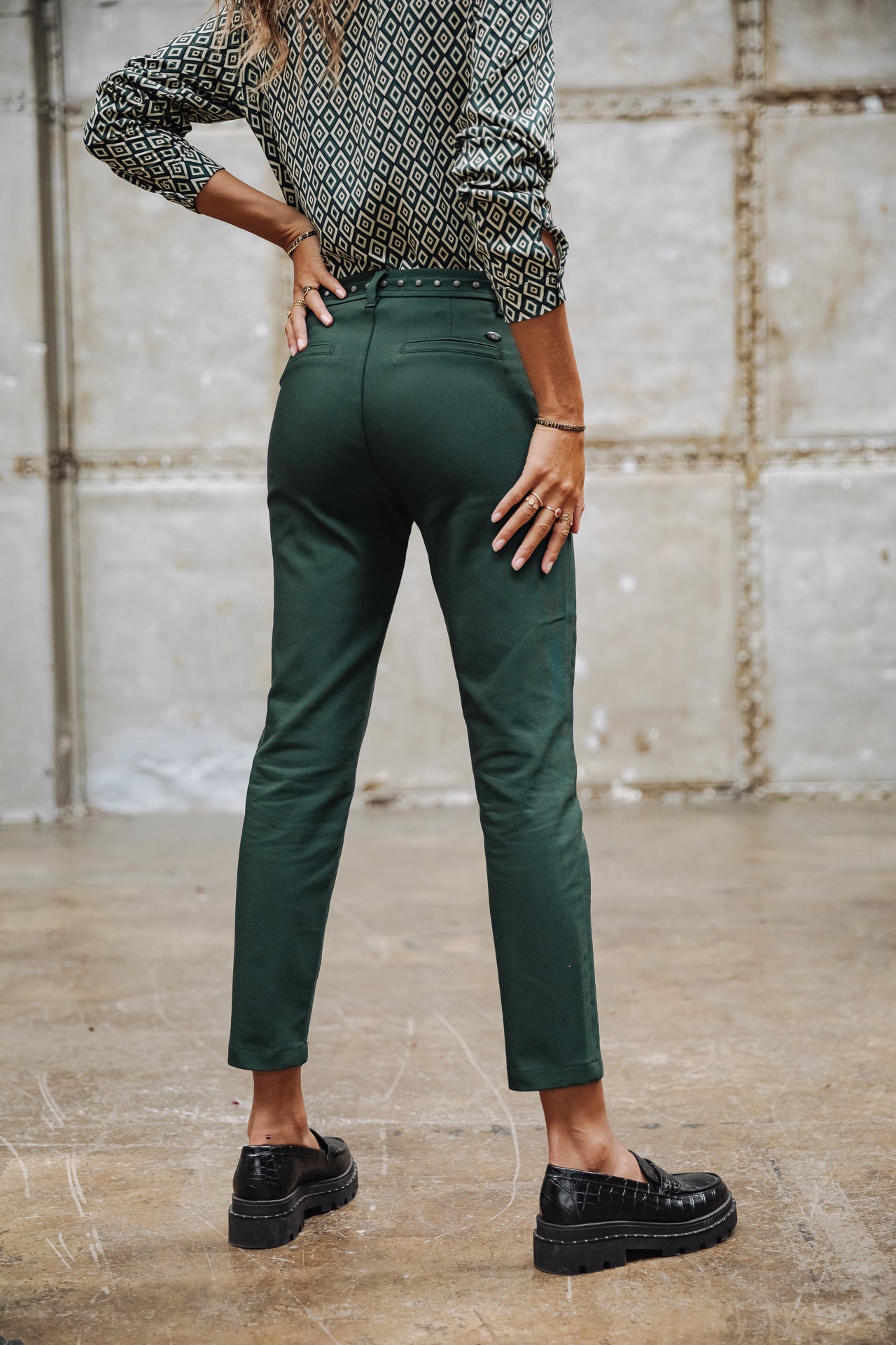 Pantalon city slim Femme Claudia Polyneo green gables | Freeman T. Porter