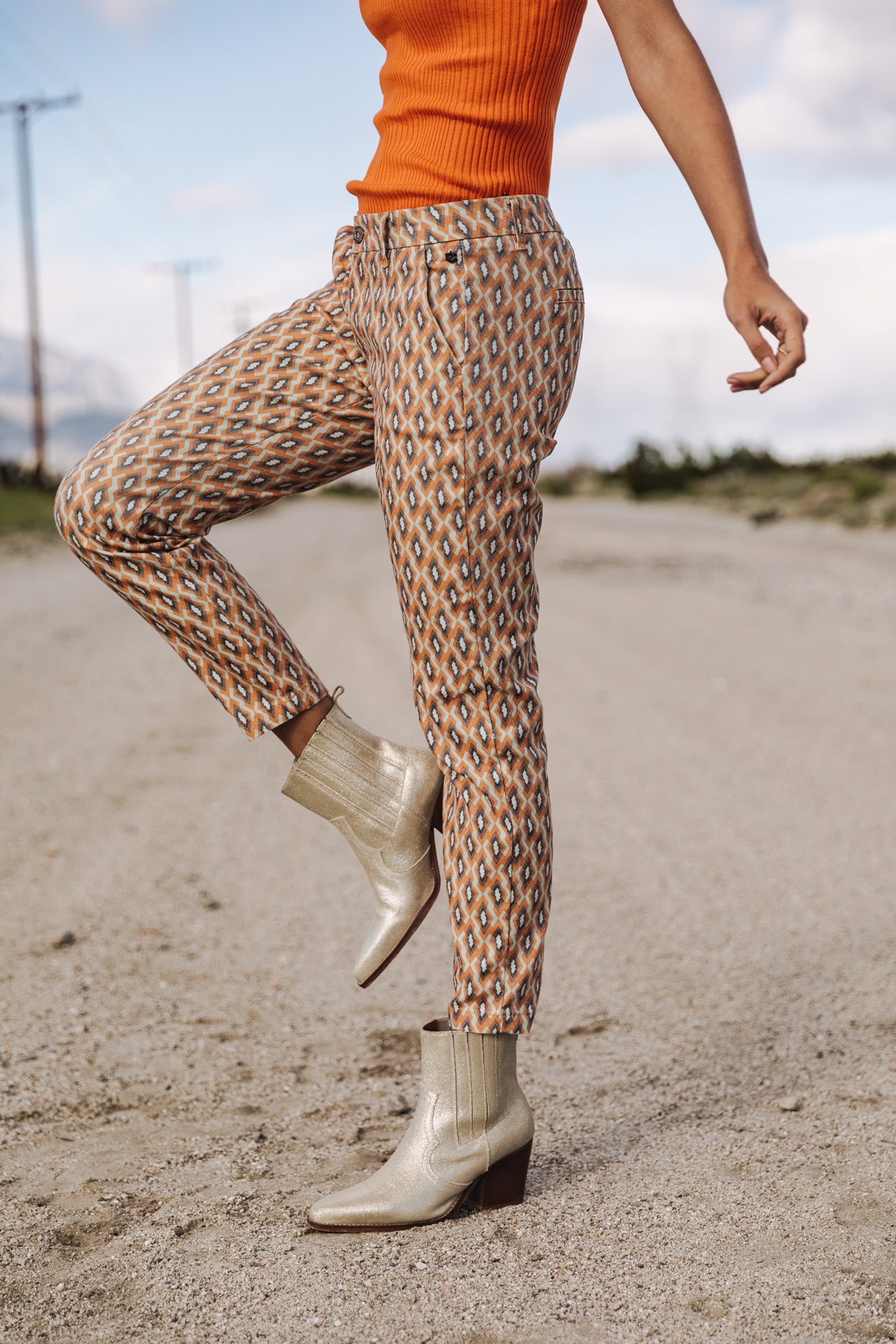 Pantalon city slim Femme Claudia Seventies original | Freeman T. Porter