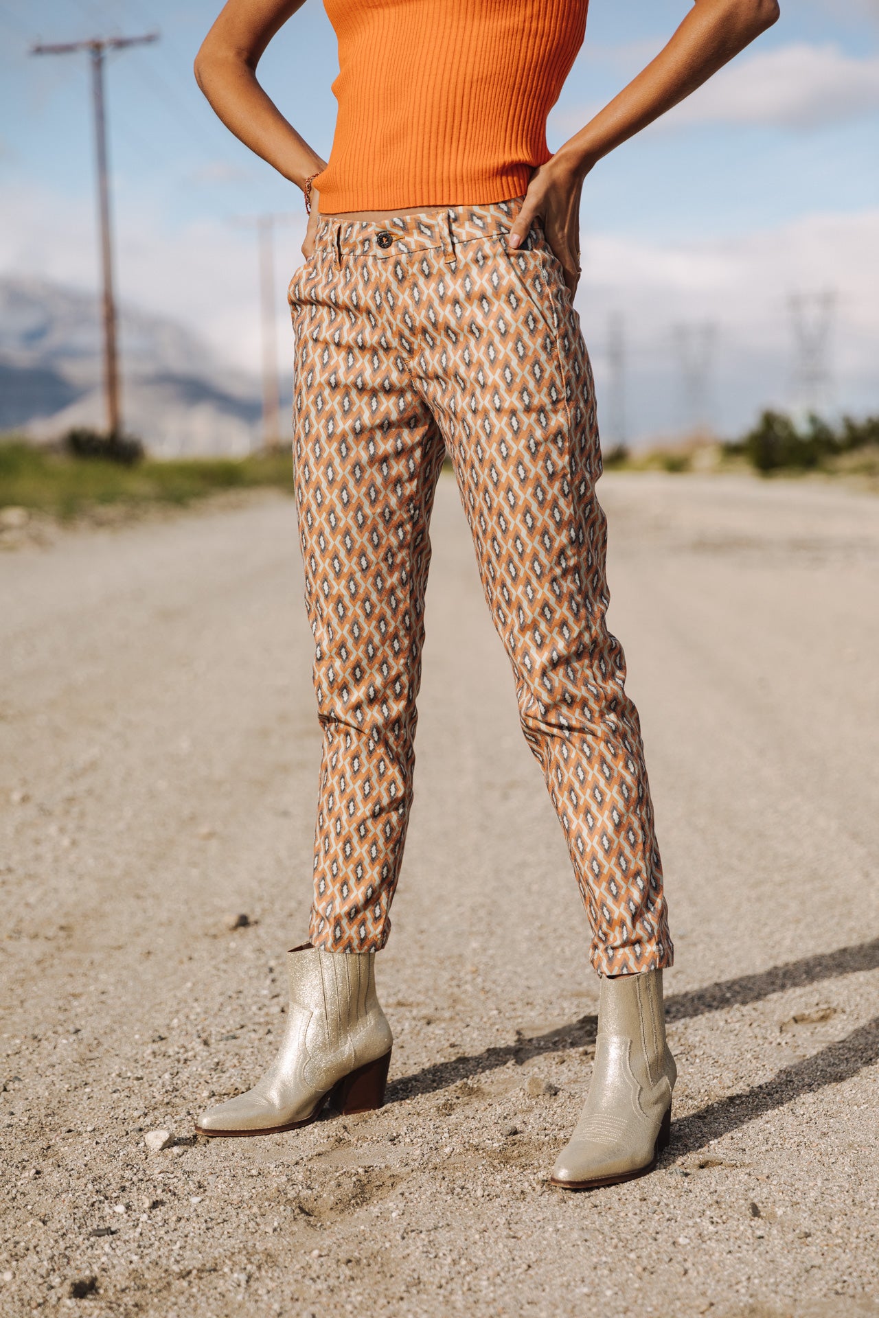 Pantalon city slim Femme Claudia Seventies original | Freeman T. Porter