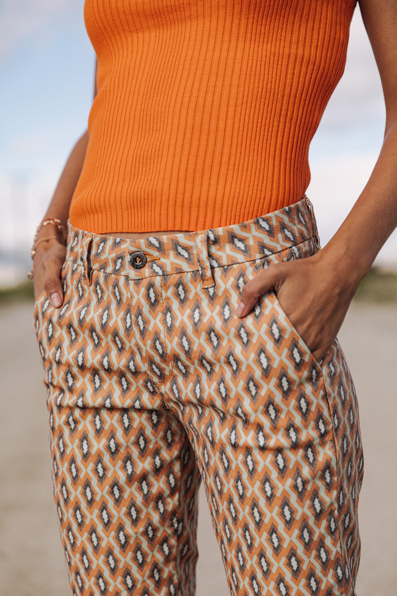 Pantalon city slim Femme Claudia Seventies original | Freeman T. Porter