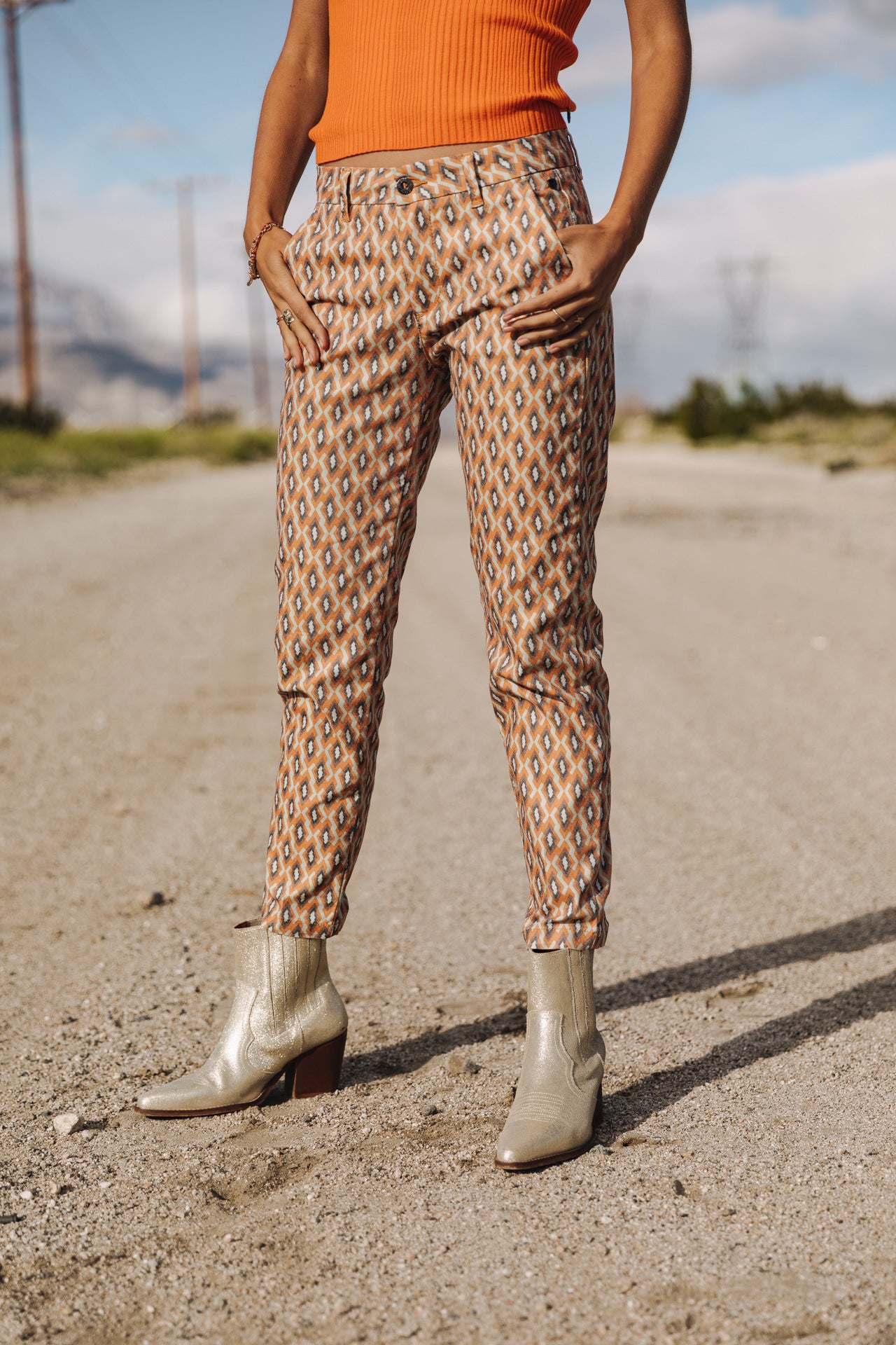 Pantalon city slim Femme Claudia Seventies original | Freeman T. Porter