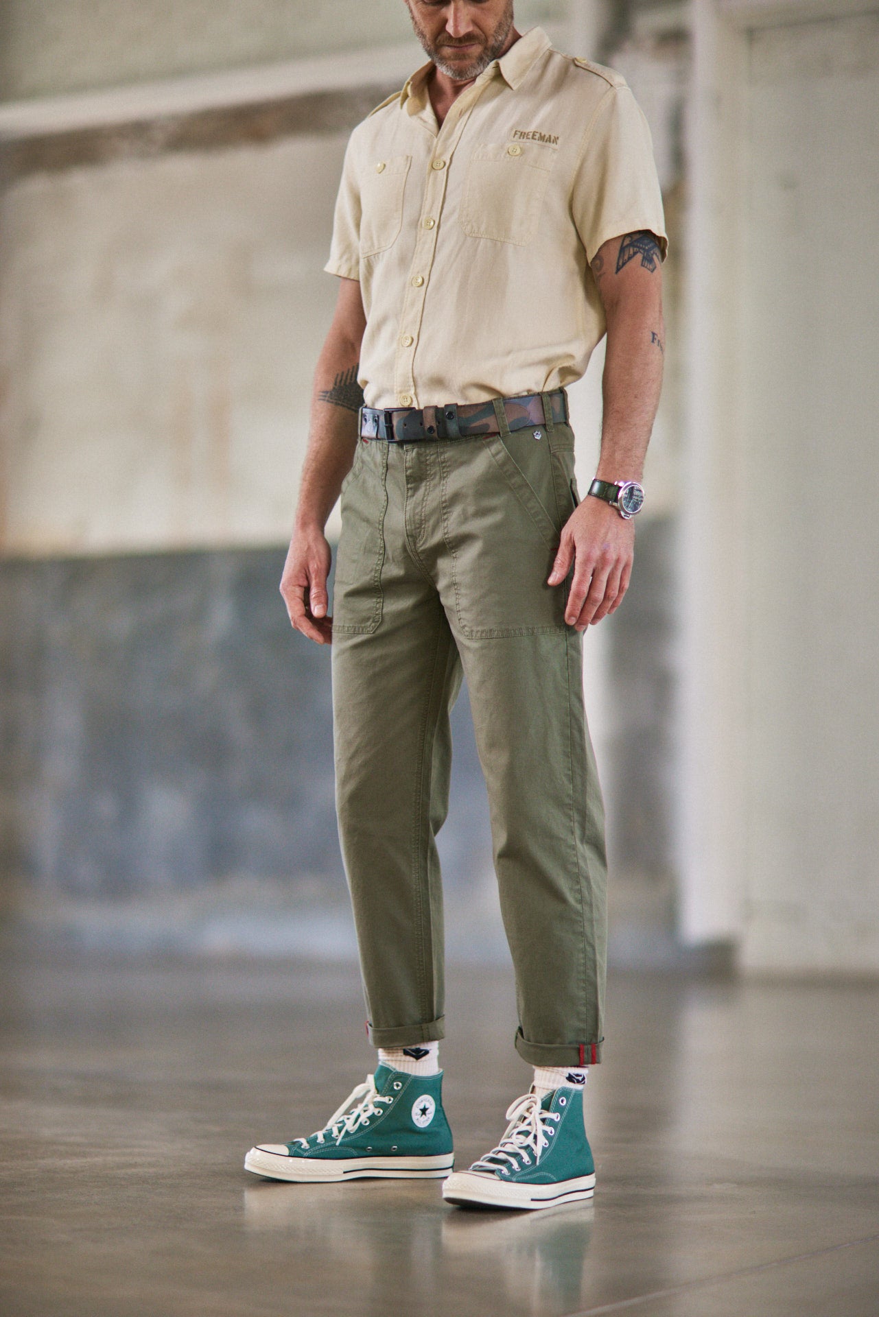 Pantalon workwear Homme Alexis Yago deep lichen green | Freeman T. Porter