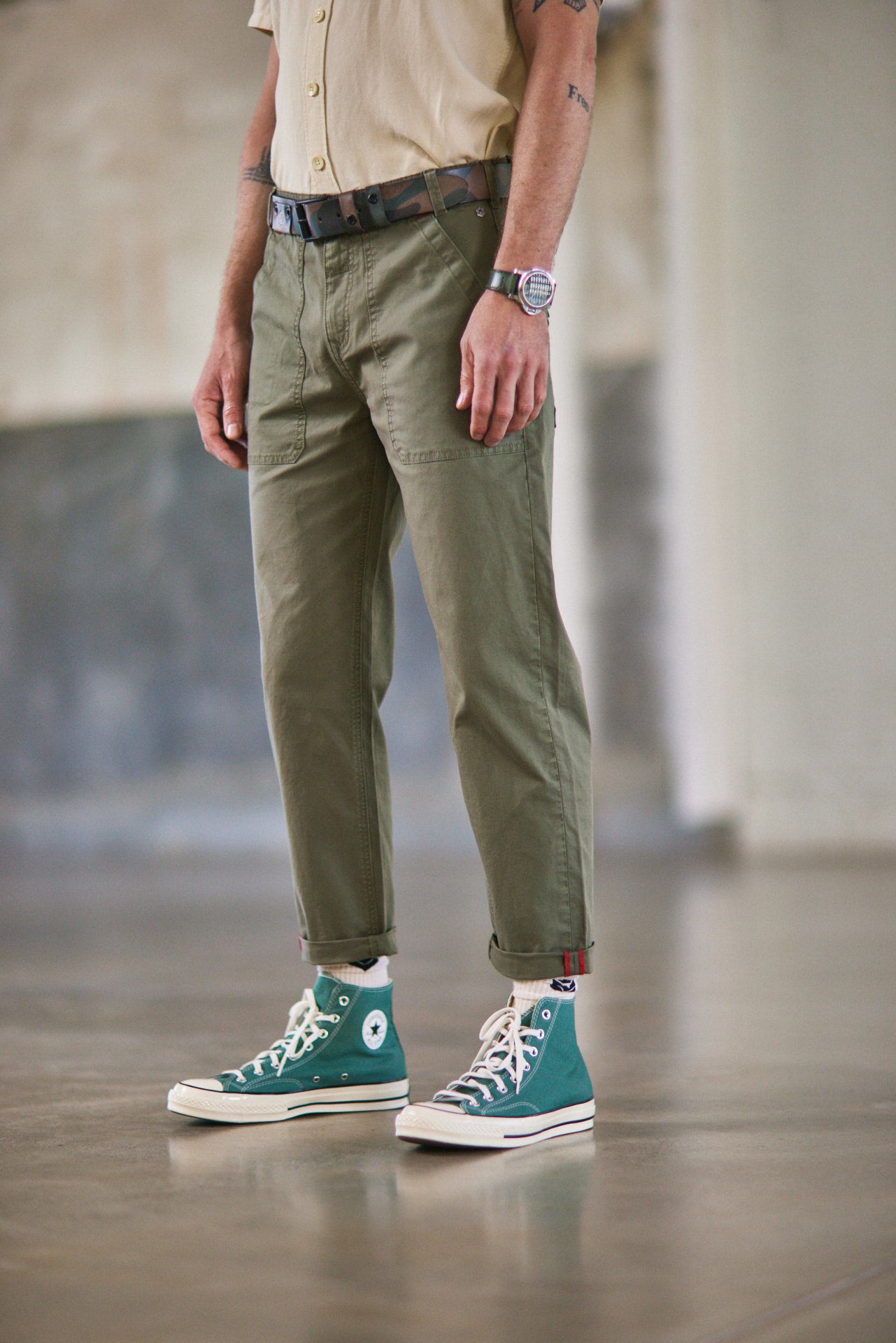 Pantalon workwear Homme Alexis Yago deep lichen green | Freeman T. Porter