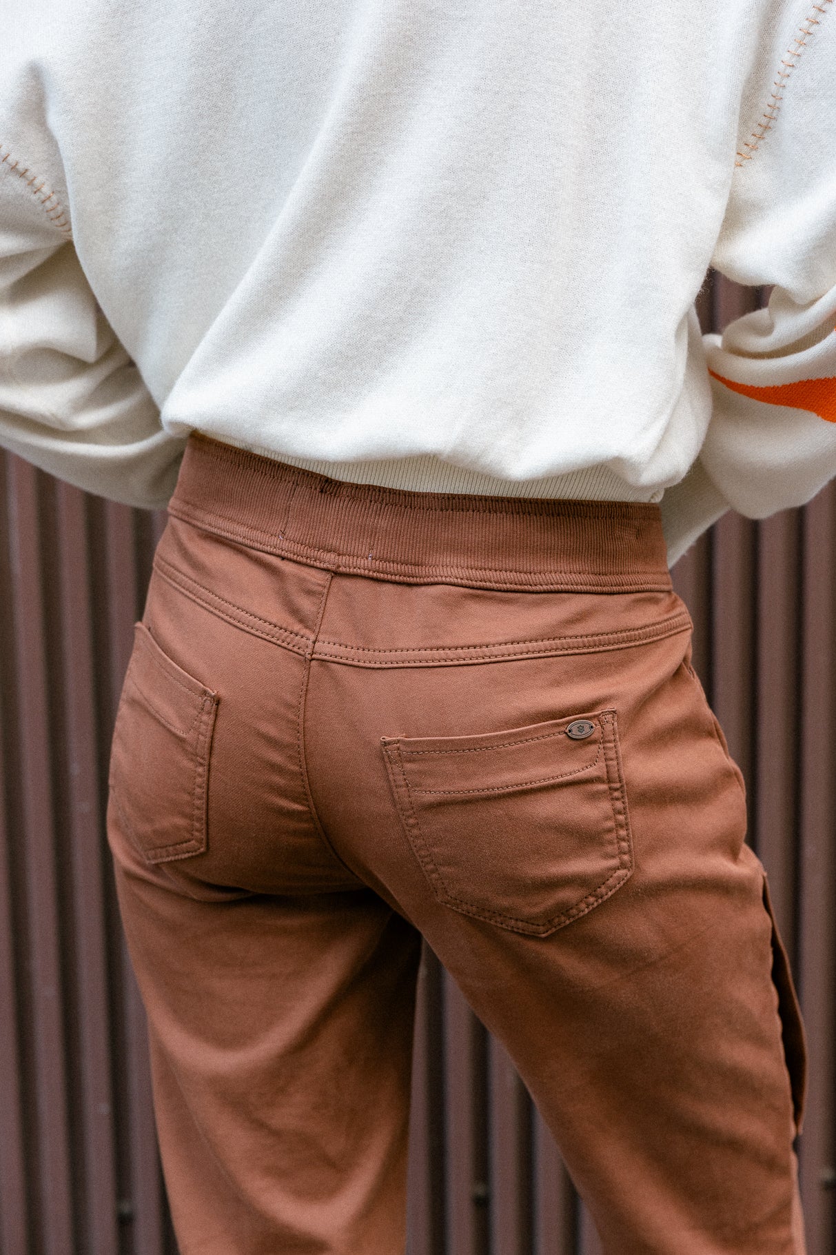 Pantalon cargo Femme Celine Dobby cappuccino | Freeman T. Porter