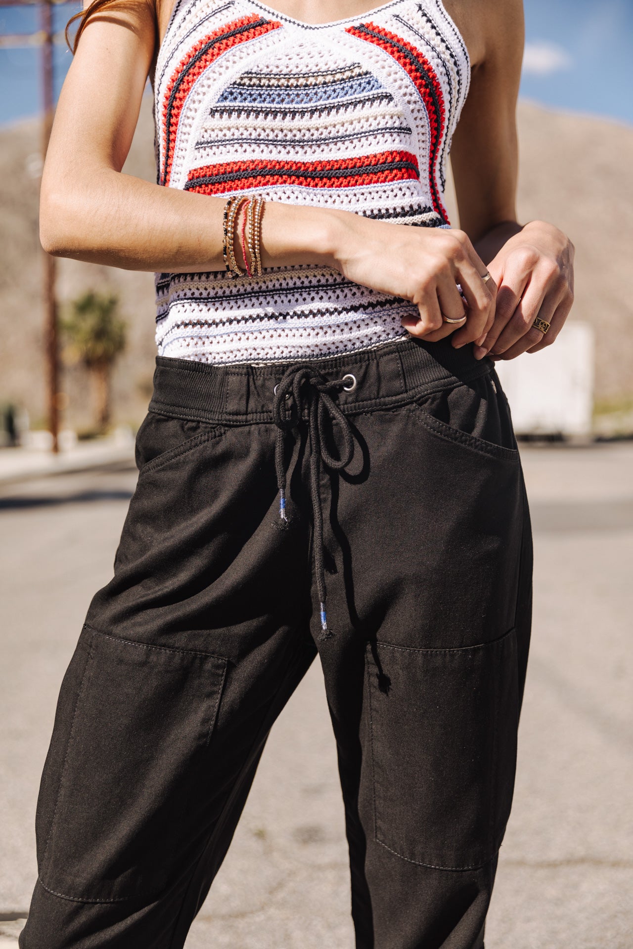 Pantalon cargo Femme Celine Jazz black | Freeman T. Porter
