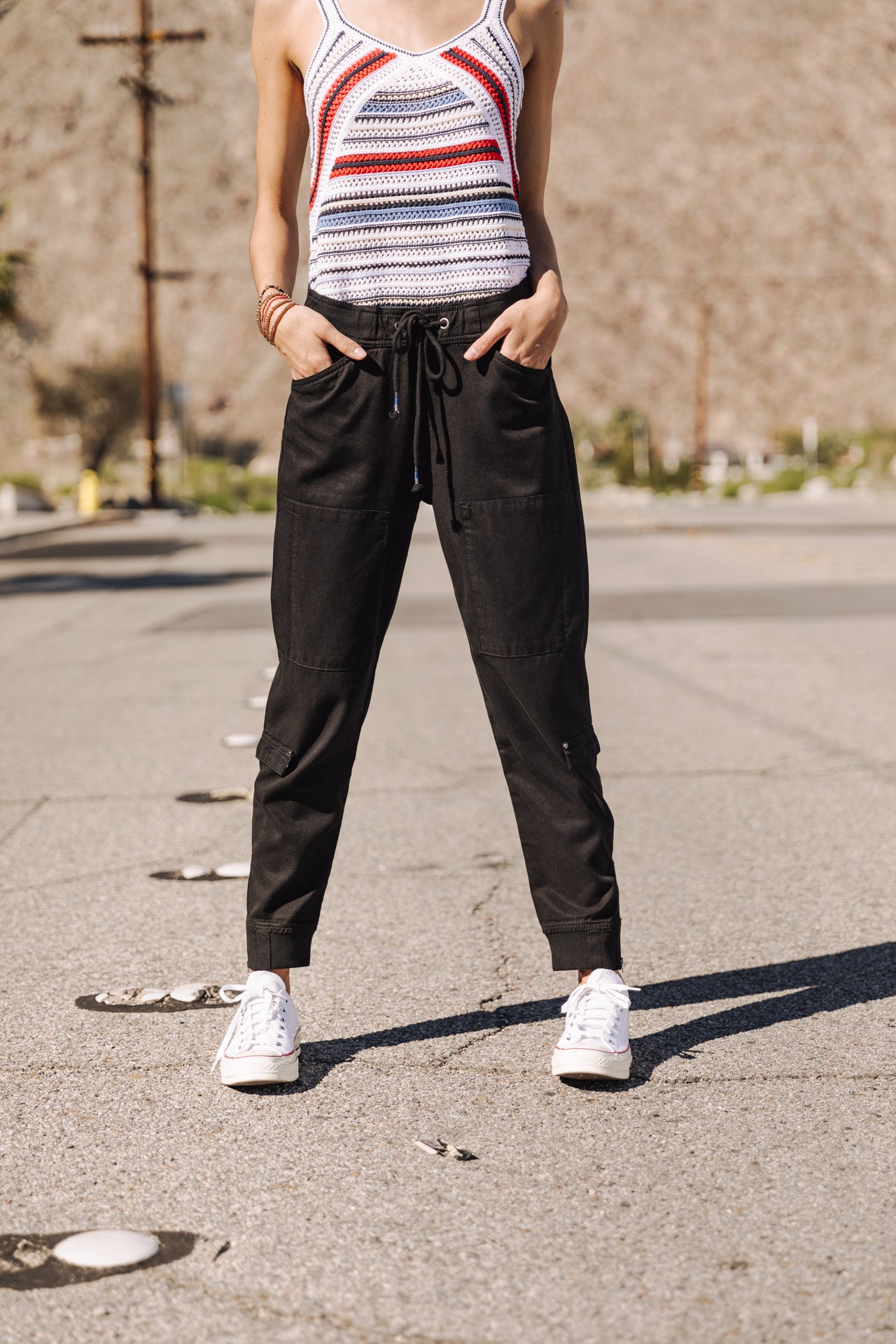Pantalon cargo Femme Celine Jazz black | Freeman T. Porter