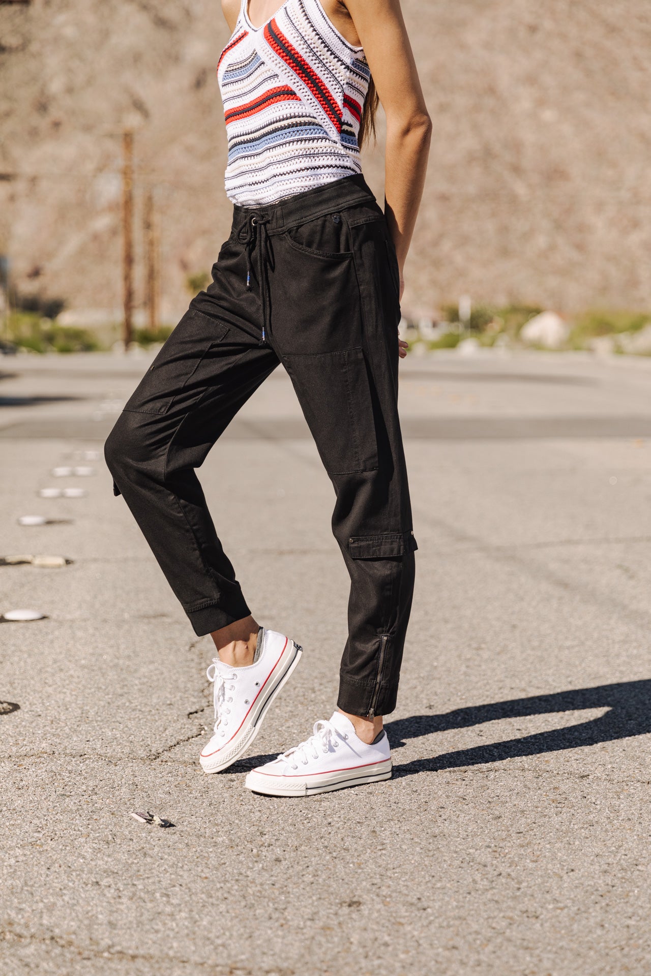 Pantalon cargo Femme Celine Jazz black | Freeman T. Porter
