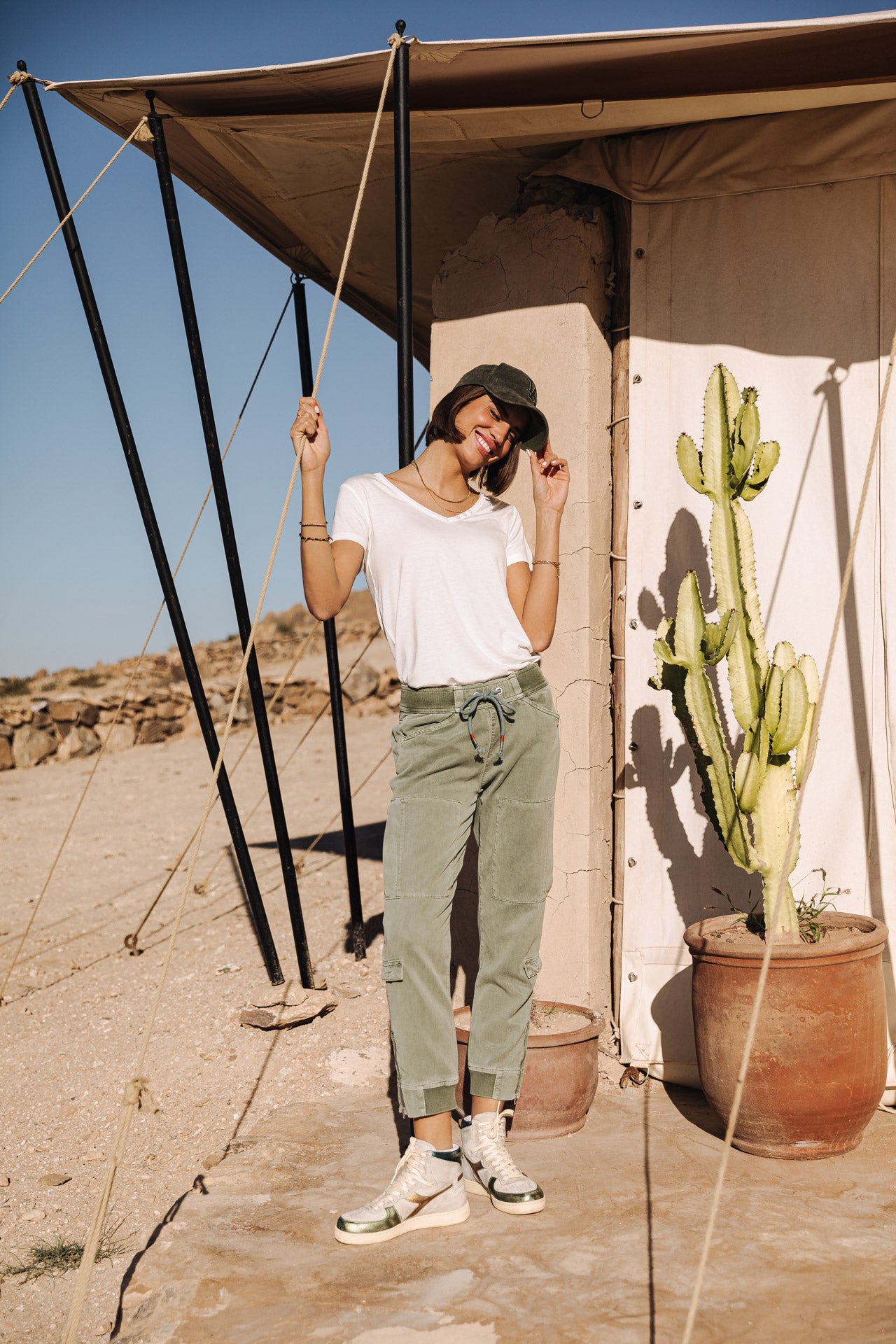 Pantalon cargo Femme Celine Jazz lily pad | Freeman T. Porter