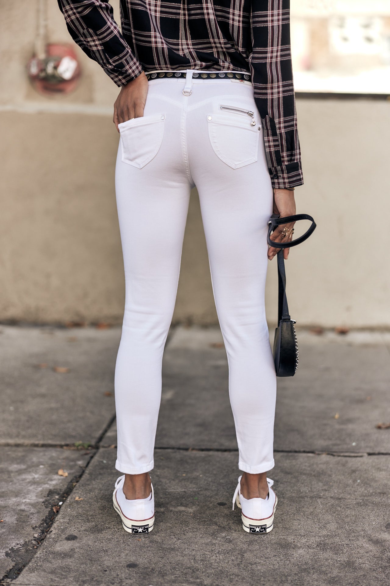Jeans slim Femme Alexa High Waist Cropped white | Freeman T. Porter