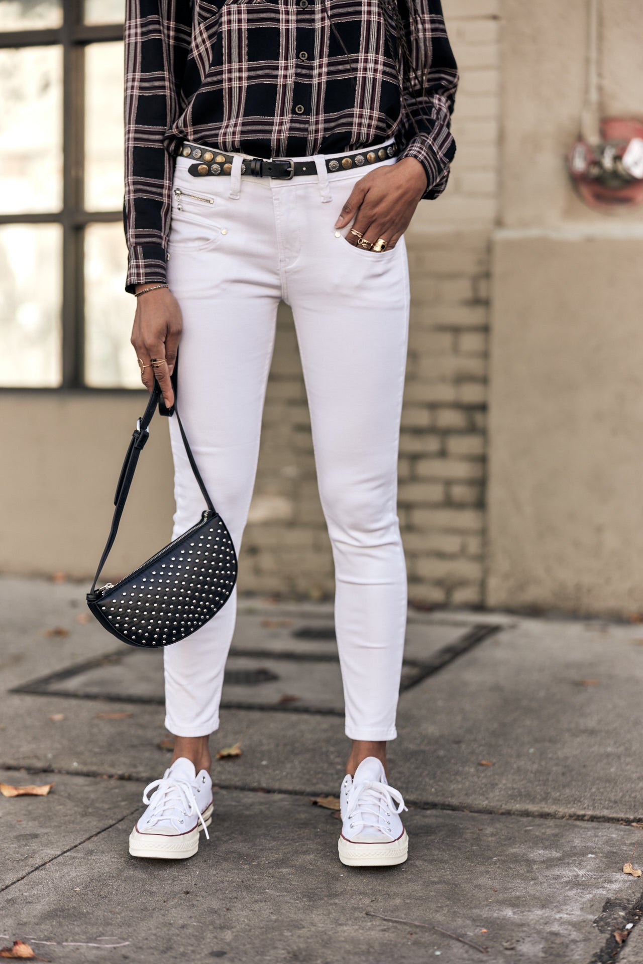Jeans slim Femme Alexa High Waist Cropped white | Freeman T. Porter