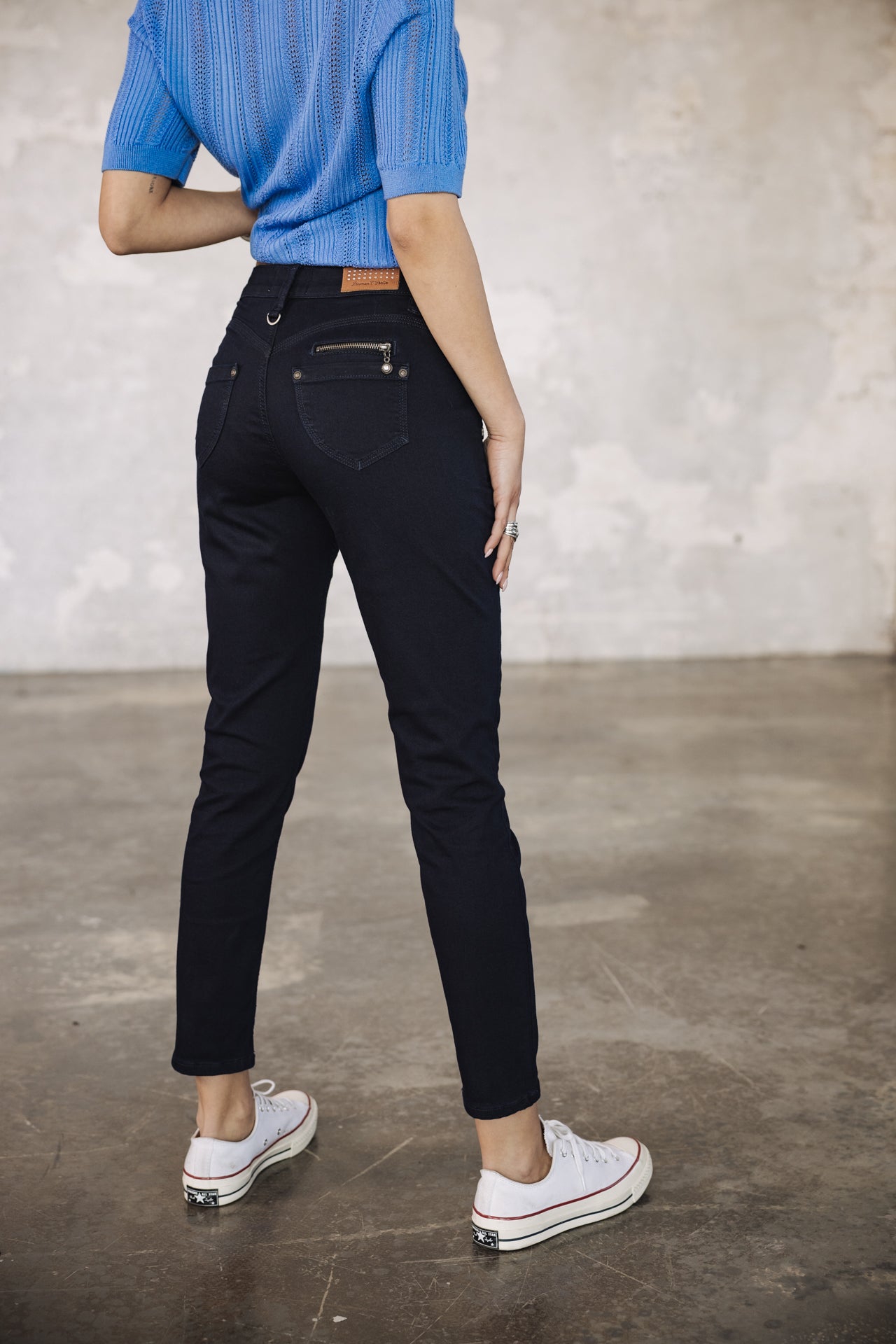 Jeans slim taille haute Femme Alexa High Waist Cropped flora | Freeman T. Porter