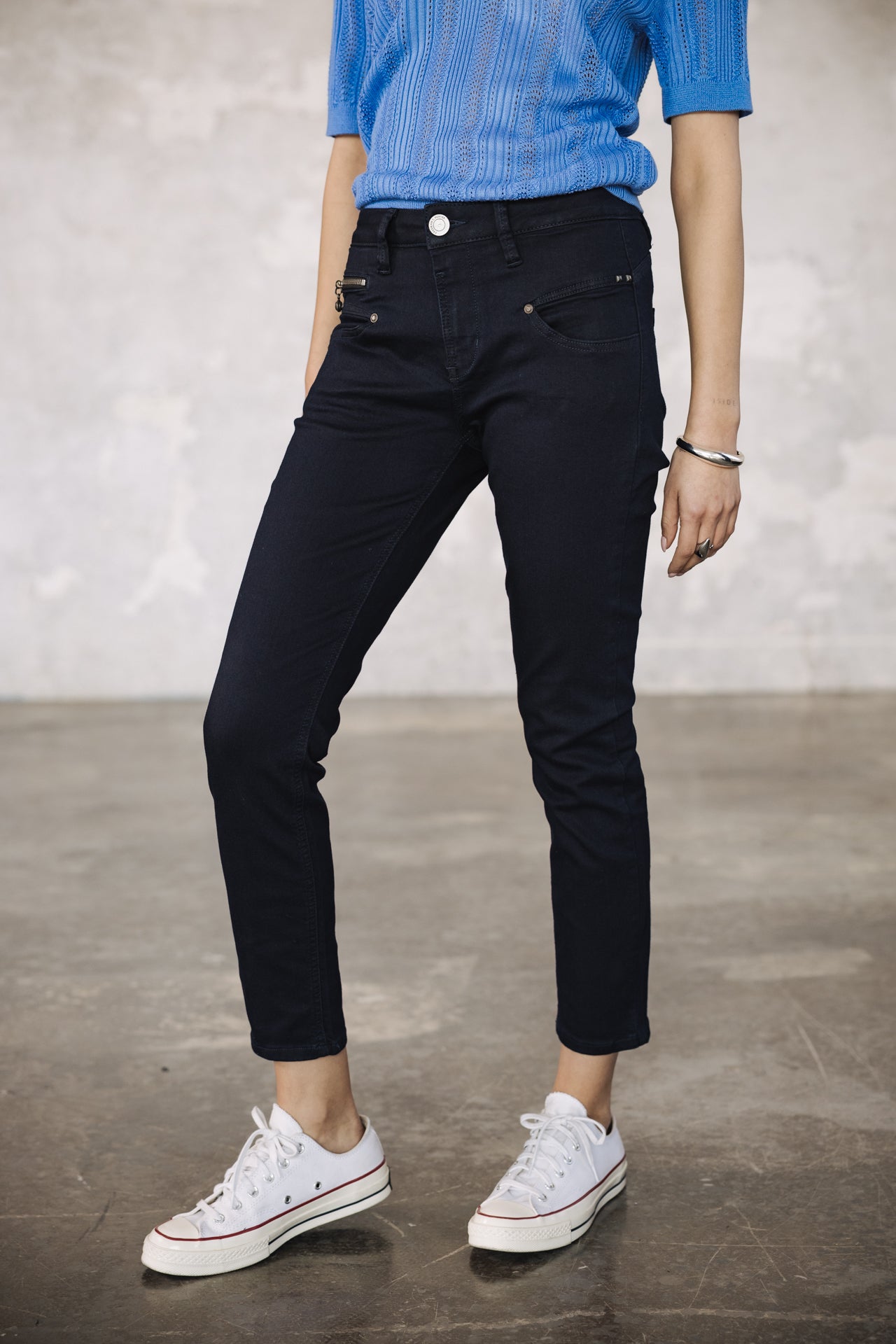 Jeans slim taille haute Femme Alexa High Waist Cropped flora | Freeman T. Porter