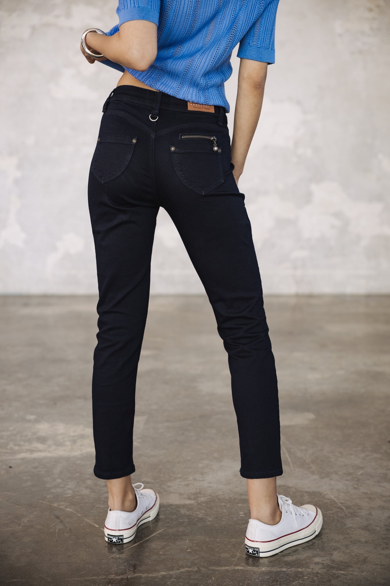 Jeans slim taille haute Femme Alexa High Waist Cropped flora | Freeman T. Porter