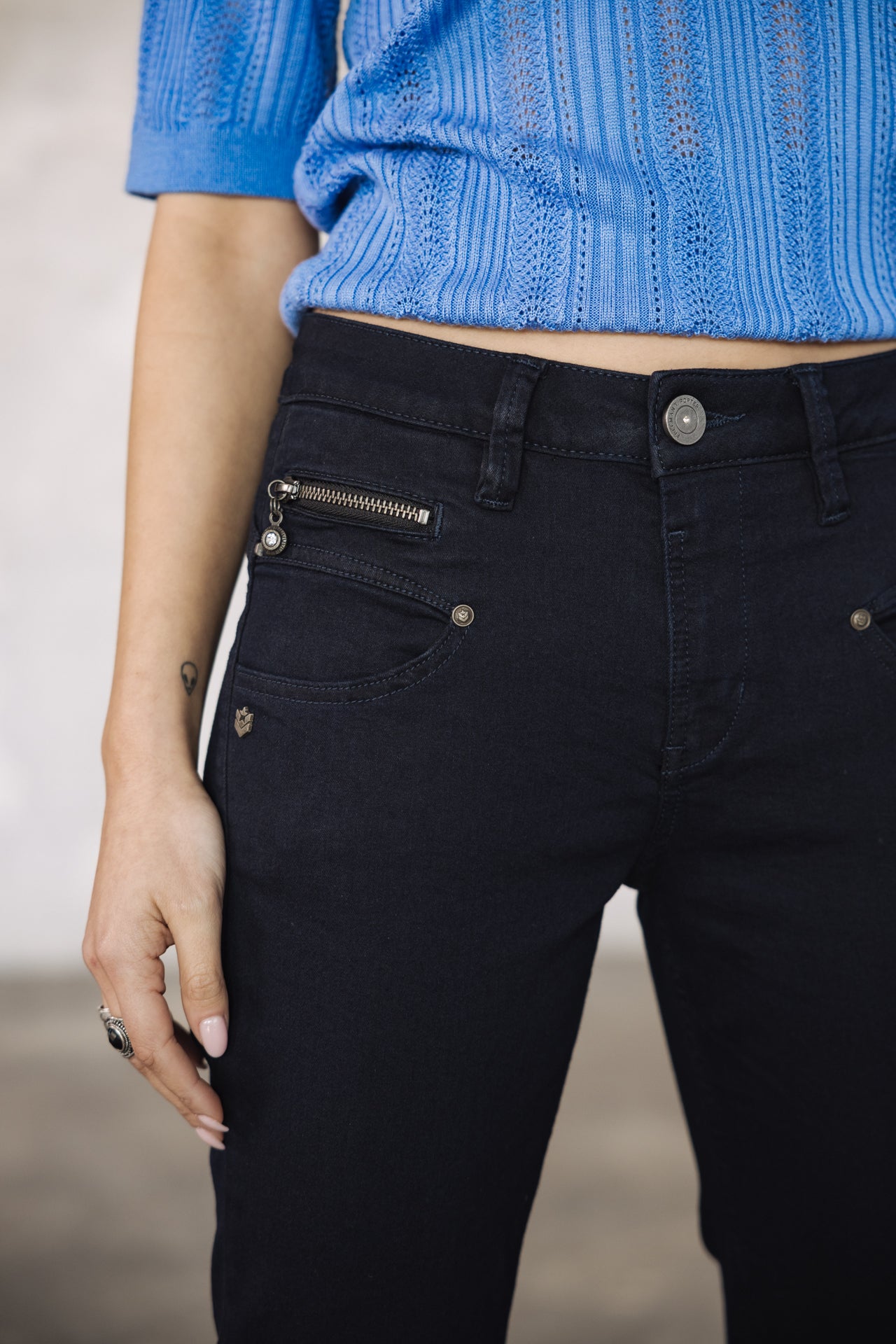 Jeans slim taille haute Femme Alexa High Waist Cropped flora | Freeman T. Porter