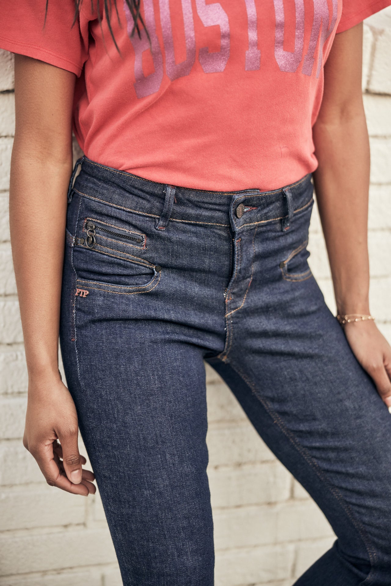 Jeans taille haute 7/8 Femme Alexa High Waist Cropped bokken | Freeman T. Porter