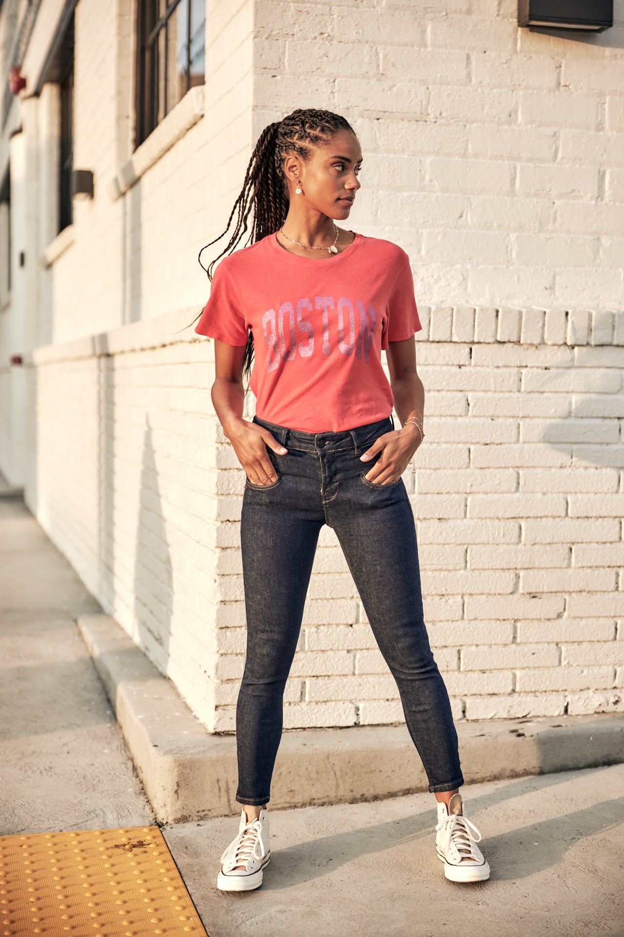 Jeans taille haute 7/8 Femme Alexa High Waist Cropped bokken | Freeman T. Porter