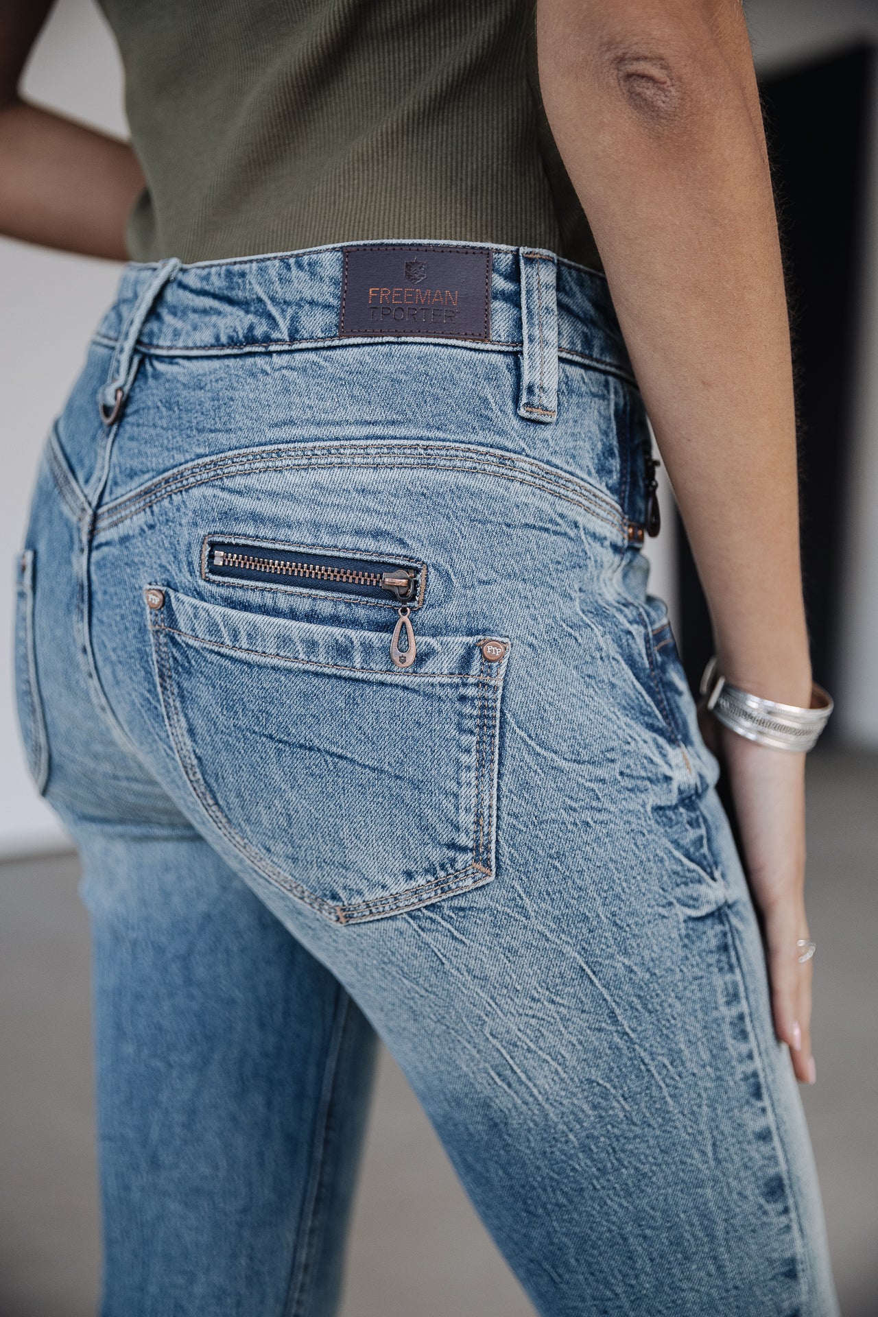 Jeans slim Femme Alexa High Waist Cropped bocaina | Freeman T. Porter