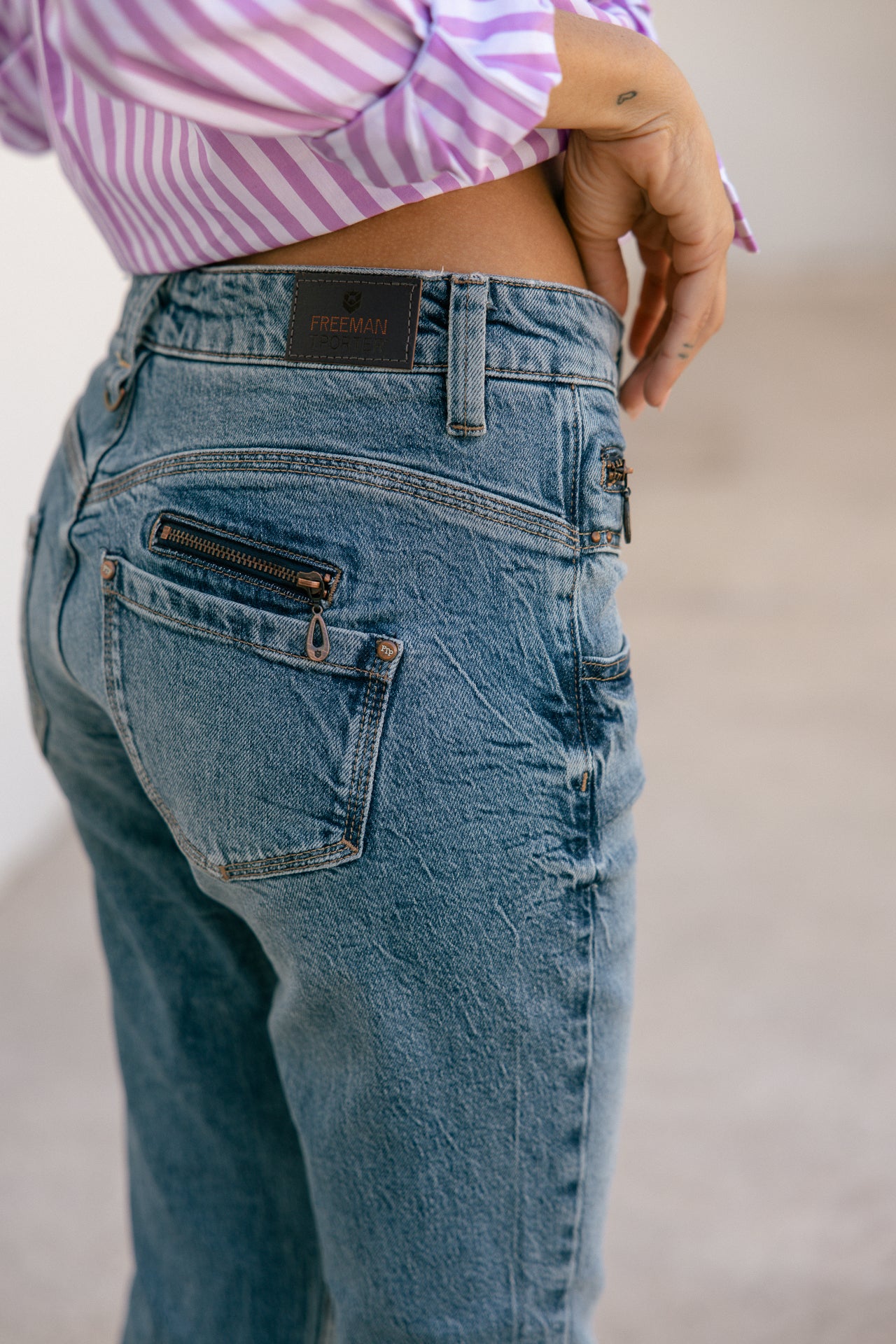 Röhrenjeans Frau Alexa High Waist Cropped bocaina | Freeman T. Porter