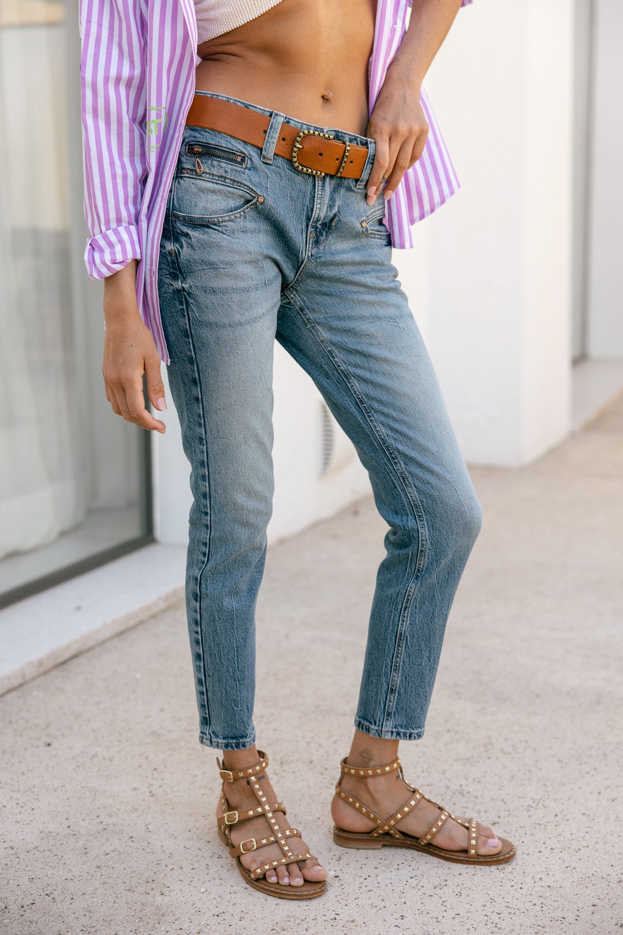 Röhrenjeans Frau Alexa High Waist Cropped bocaina | Freeman T. Porter