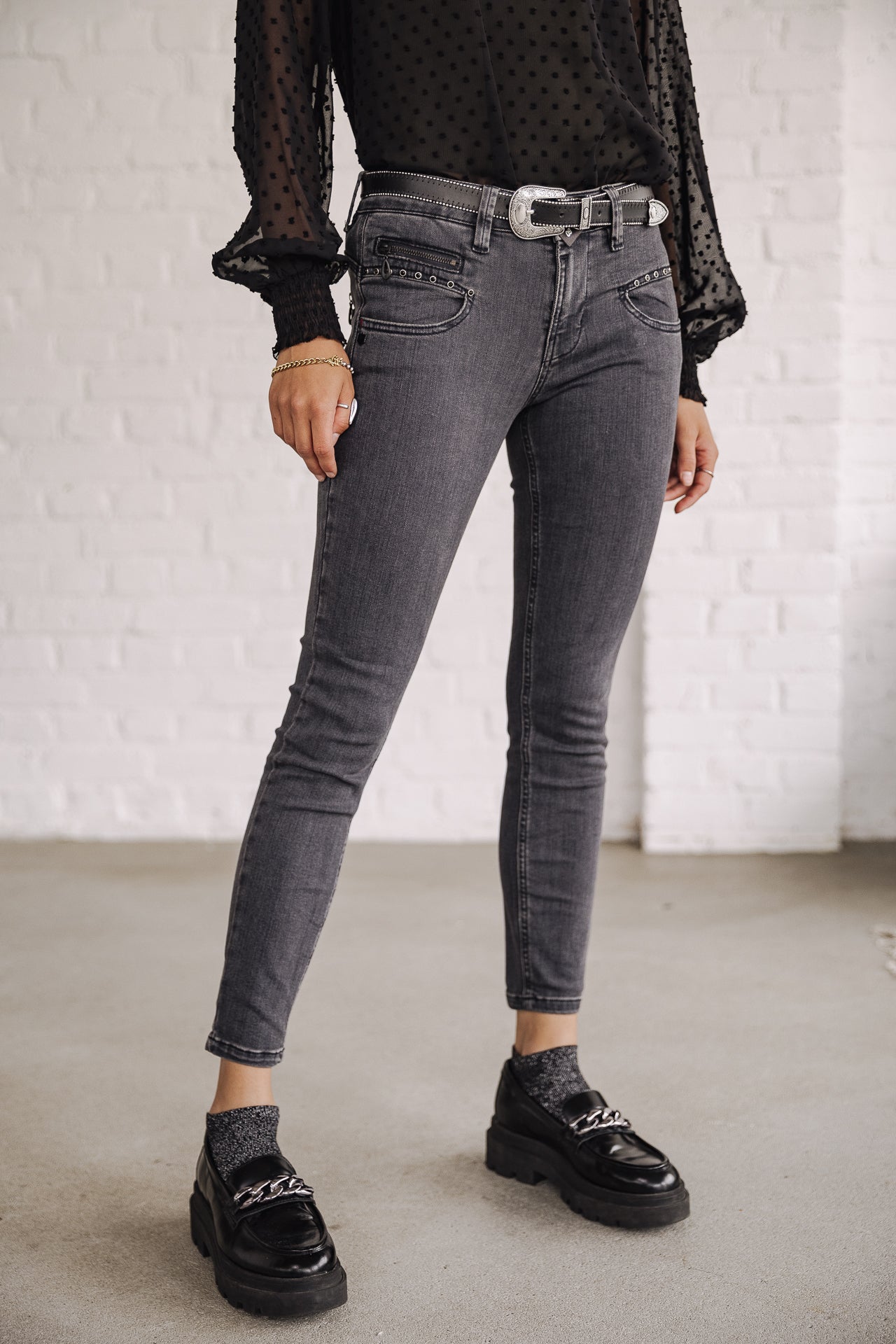 Jeans taille haute 7/8 Femme Alexa High Waist Cropped bornado | Freeman T. Porter