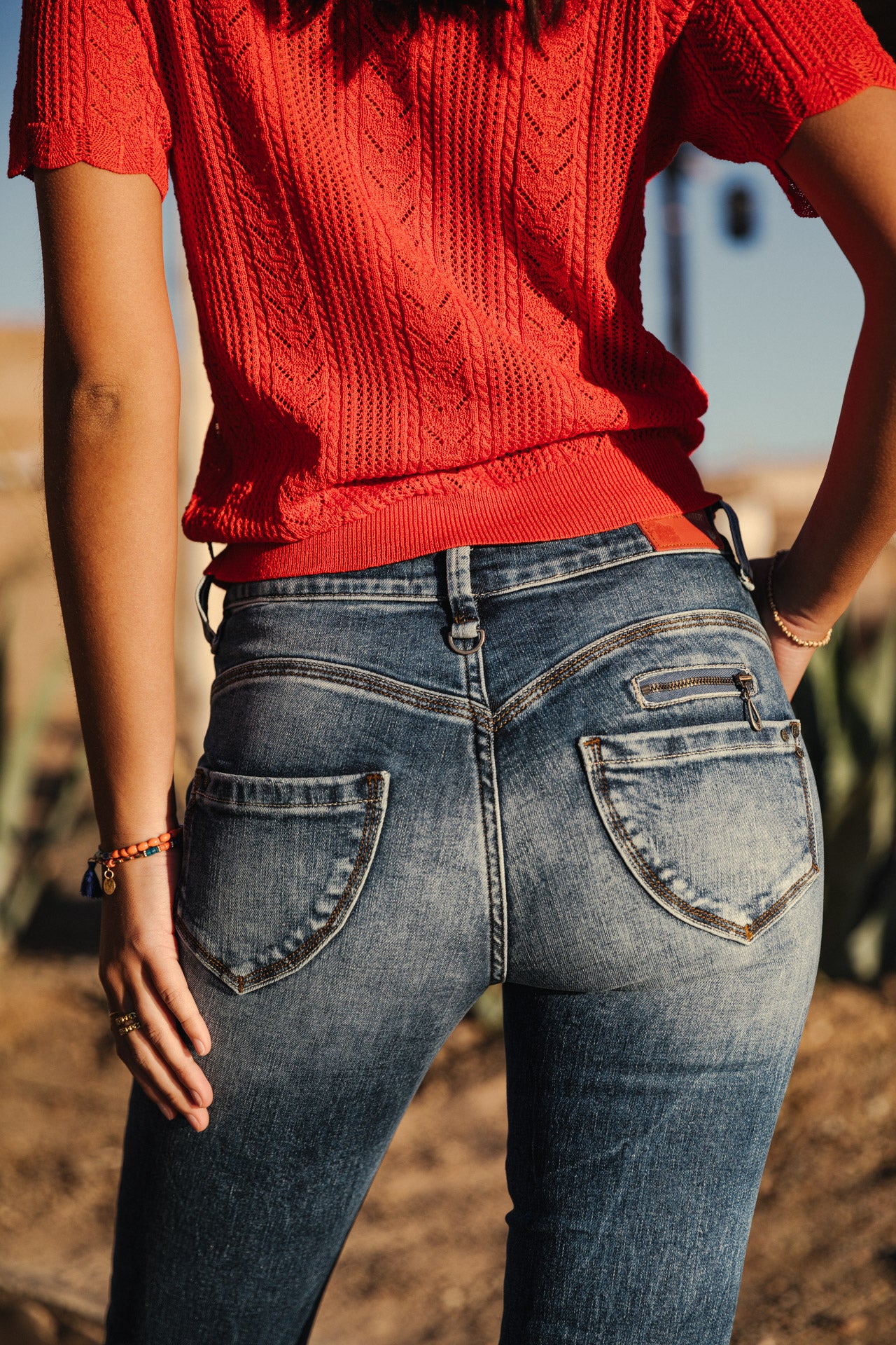 Jeans taille haute 7/8 Woman Alexa High Waist Cropped saopolo med | Freeman T. Porter