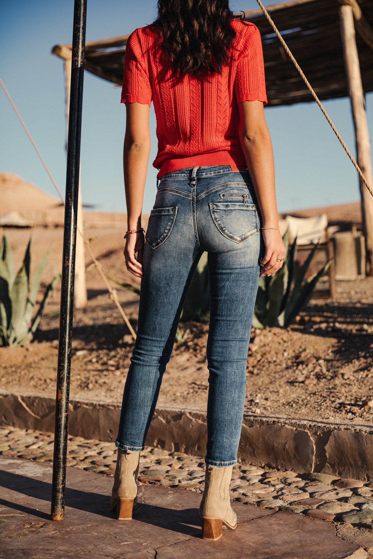 Jeans taille haute 7/8 Woman Alexa High Waist Cropped saopolo med | Freeman T. Porter