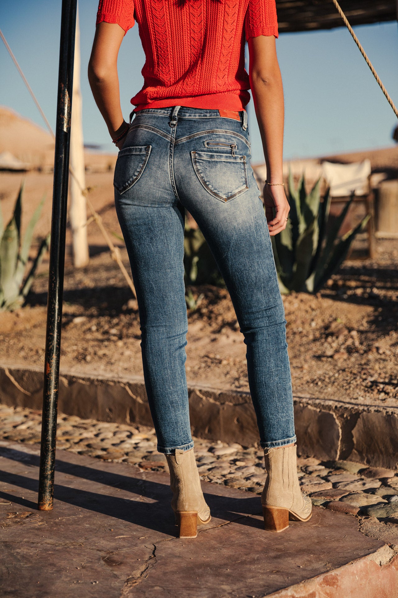 Jeans taille haute 7/8 Woman Alexa High Waist Cropped saopolo med | Freeman T. Porter