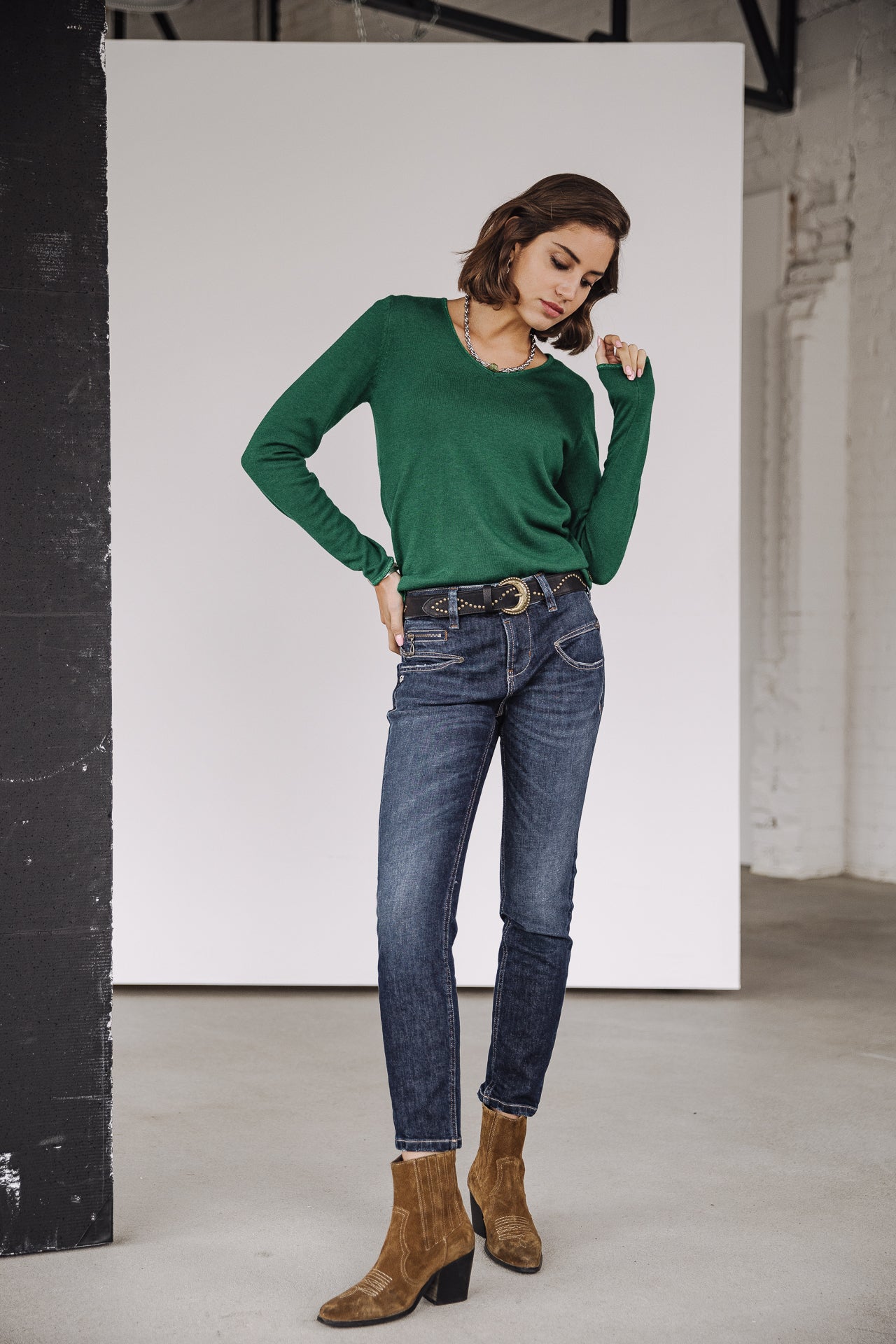 Jeans taille haute 7/8 Femme Alexa High Waist Cropped santacruz | Freeman T. Porter