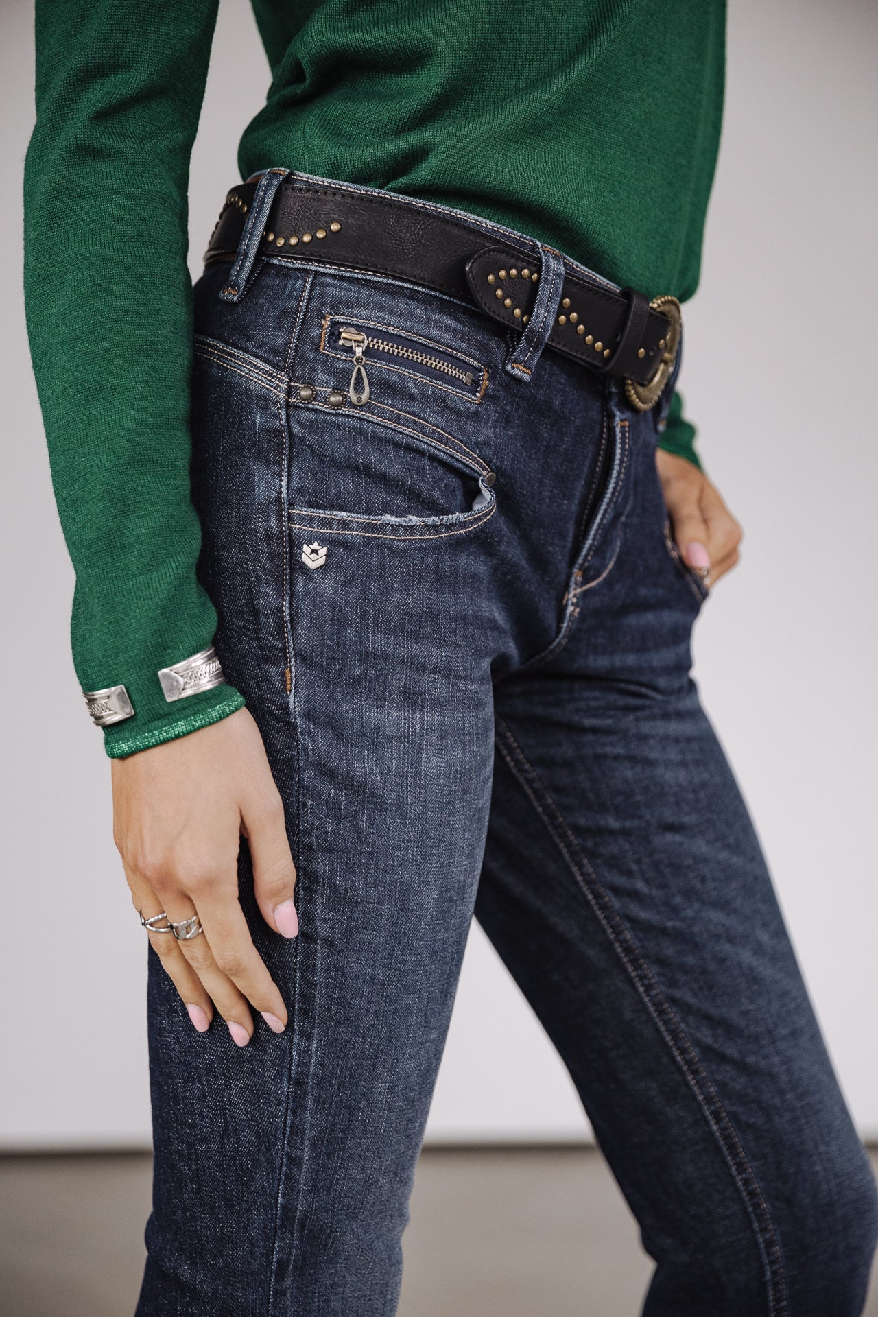 Jeans taille haute 7/8 Femme Alexa High Waist Cropped santacruz | Freeman T. Porter
