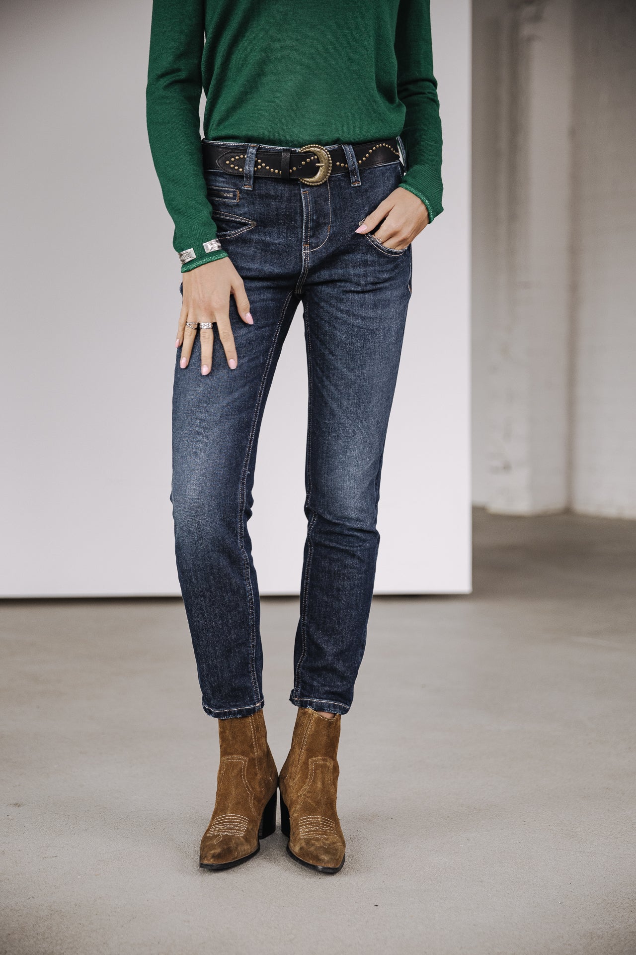 Jeans taille haute 7/8 Femme Alexa High Waist Cropped santacruz | Freeman T. Porter