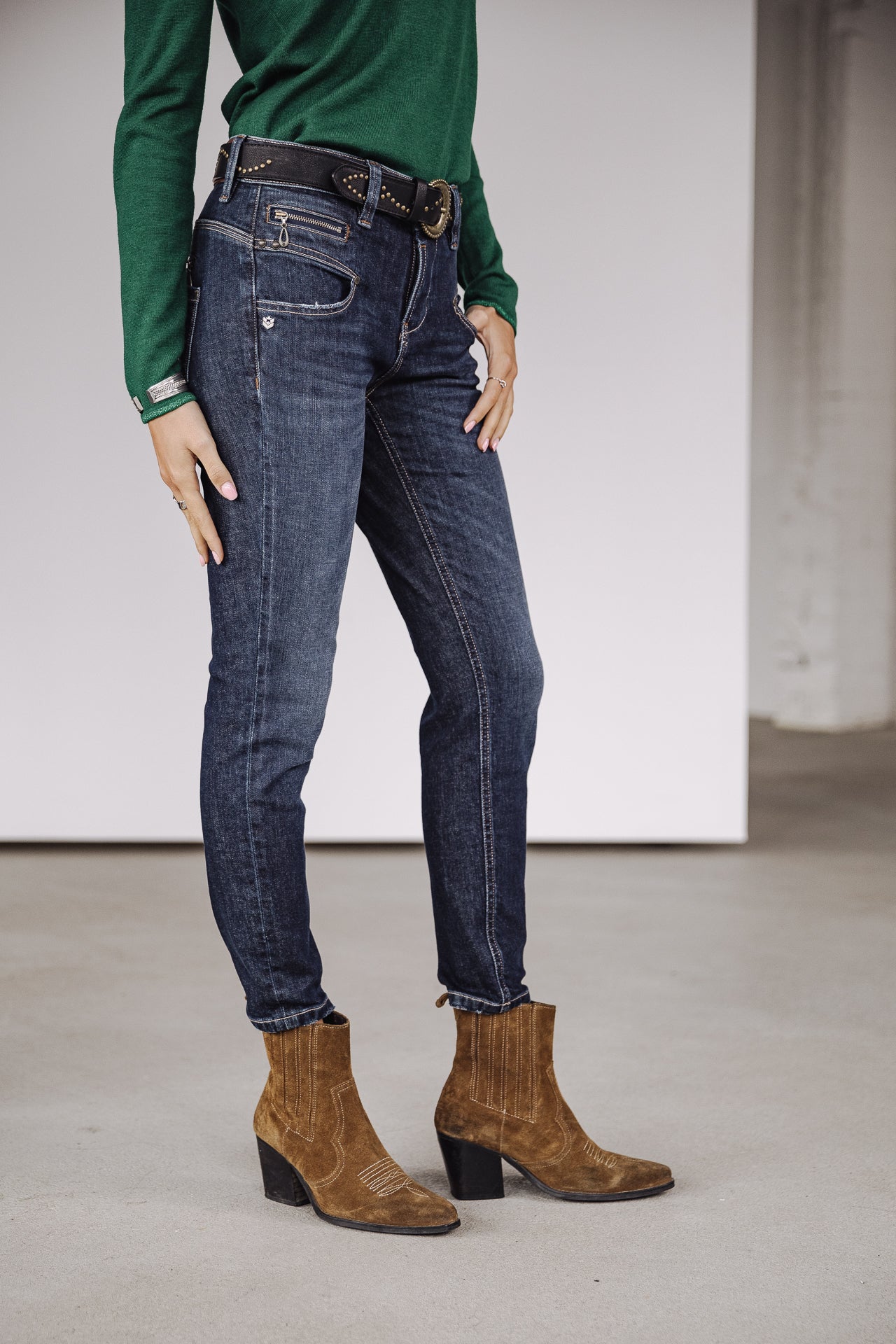 Jeans taille haute 7/8 Femme Alexa High Waist Cropped santacruz | Freeman T. Porter