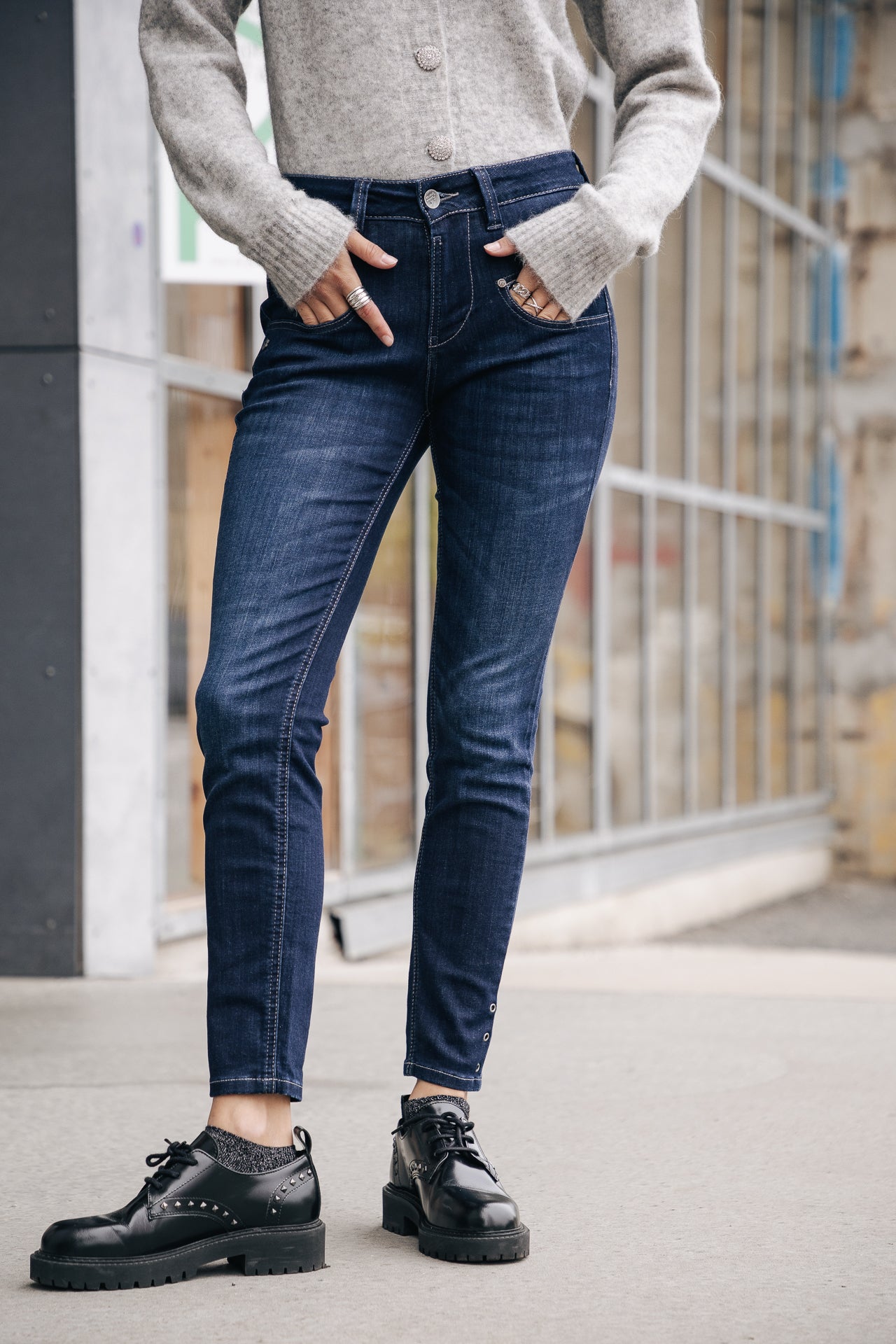 Jeans taille haute 7/8 Femme Alexa High Waist Cropped mapela | Freeman T. Porter