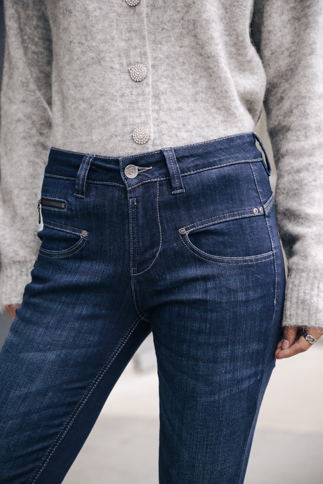 Jeans taille haute 7/8 Femme Alexa High Waist Cropped mapela | Freeman T. Porter