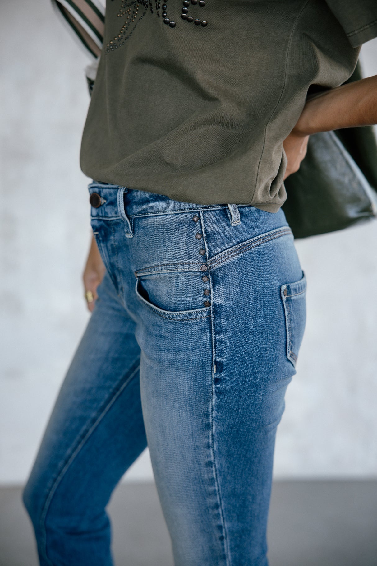 Röhrenjeans Frau Alexa High Waist Cropped sicilian | Freeman T. Porter