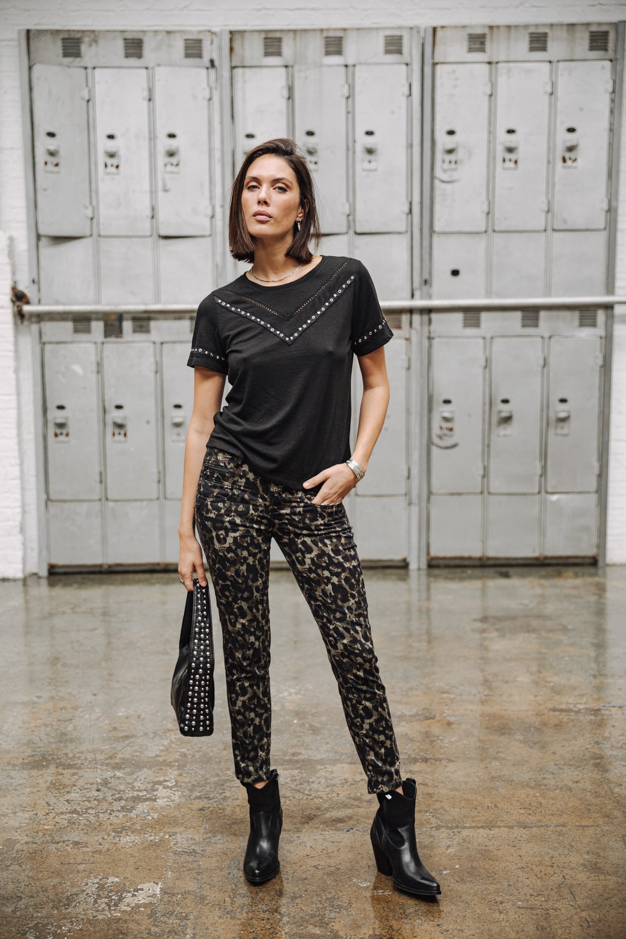 Pantalon taille haute 7/8 Femme Alexa High Waist Cropped Marsh original | Freeman T. Porter