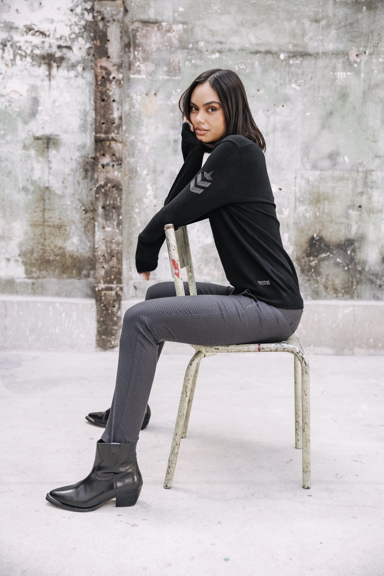 Pantalon super slim Femme Tessa Colish ebony | Freeman T. Porter