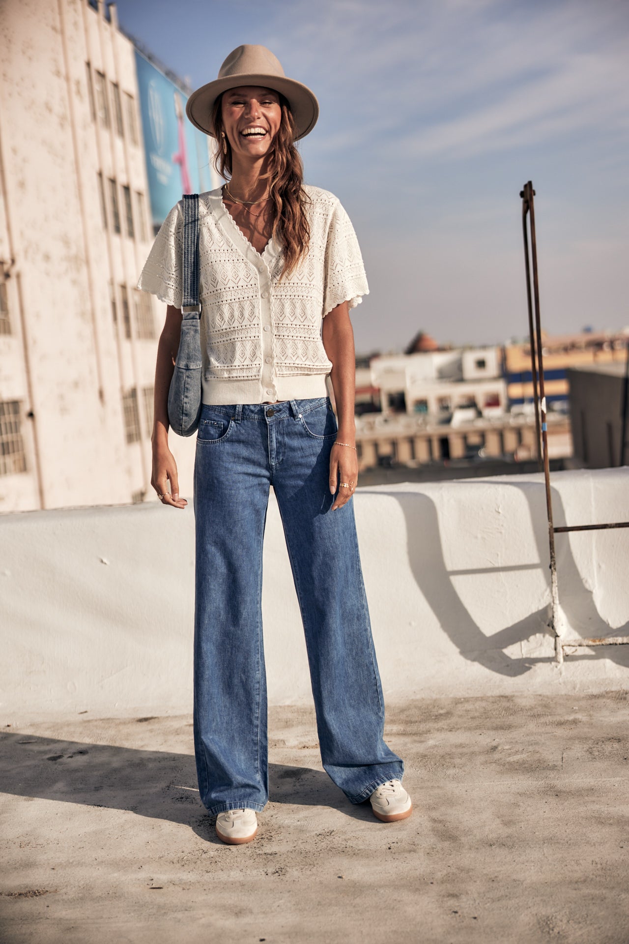 Jeans large Femme Agatha manzana med | Freeman T. Porter