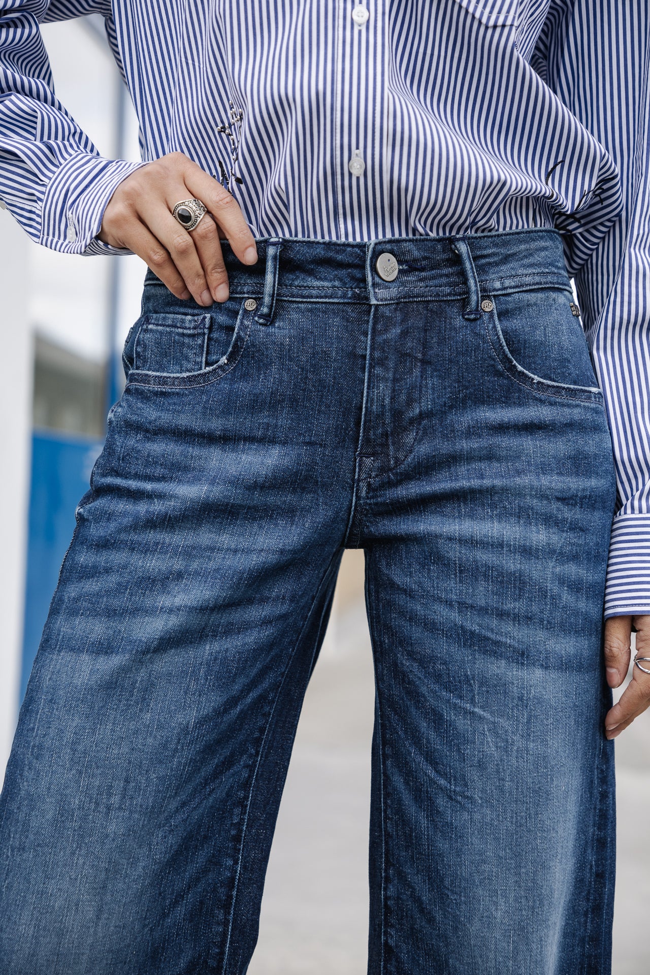 Jeans large taille basse Femme Agatha solva | Freeman T. Porter