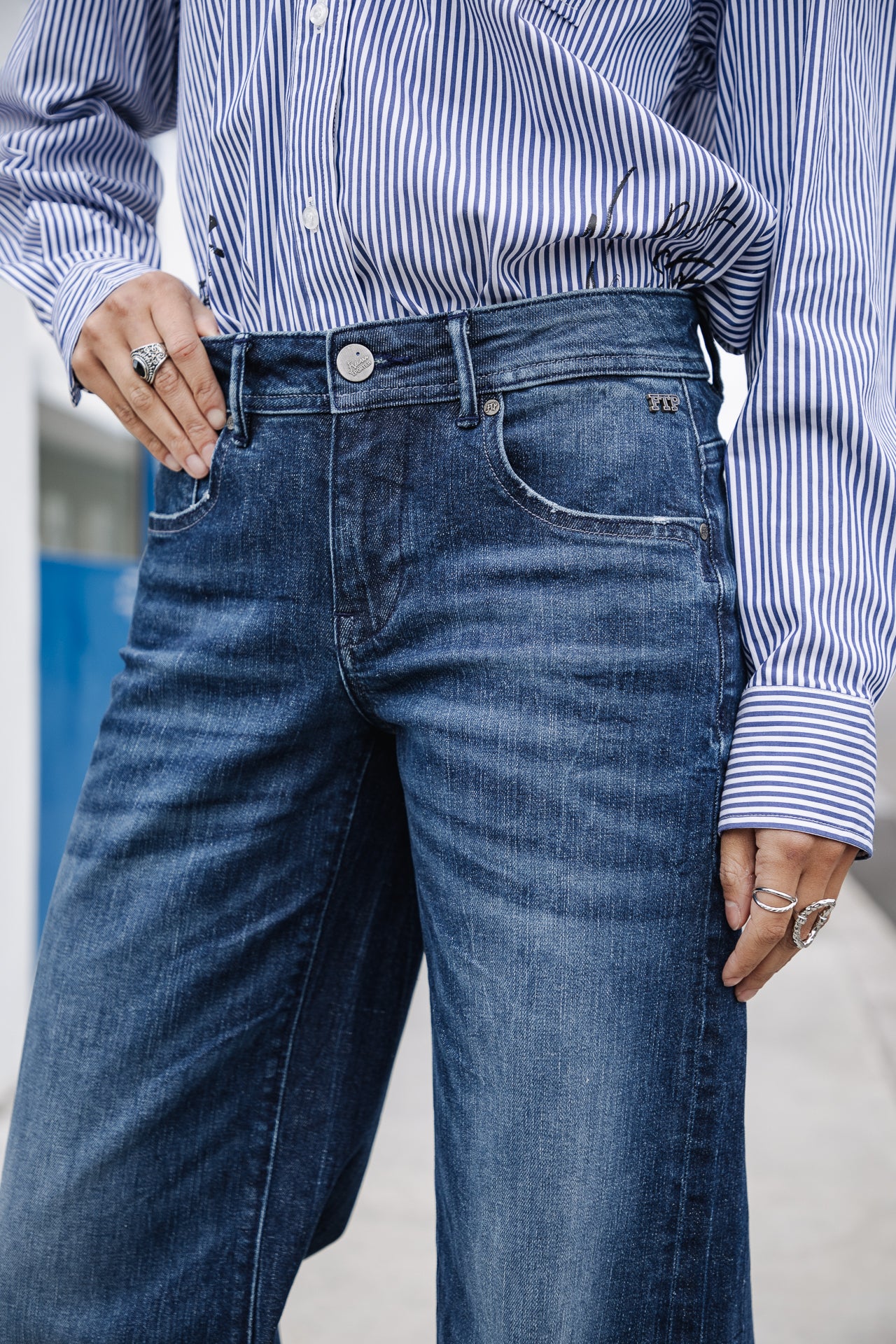 Jeans large taille basse Femme Agatha solva | Freeman T. Porter