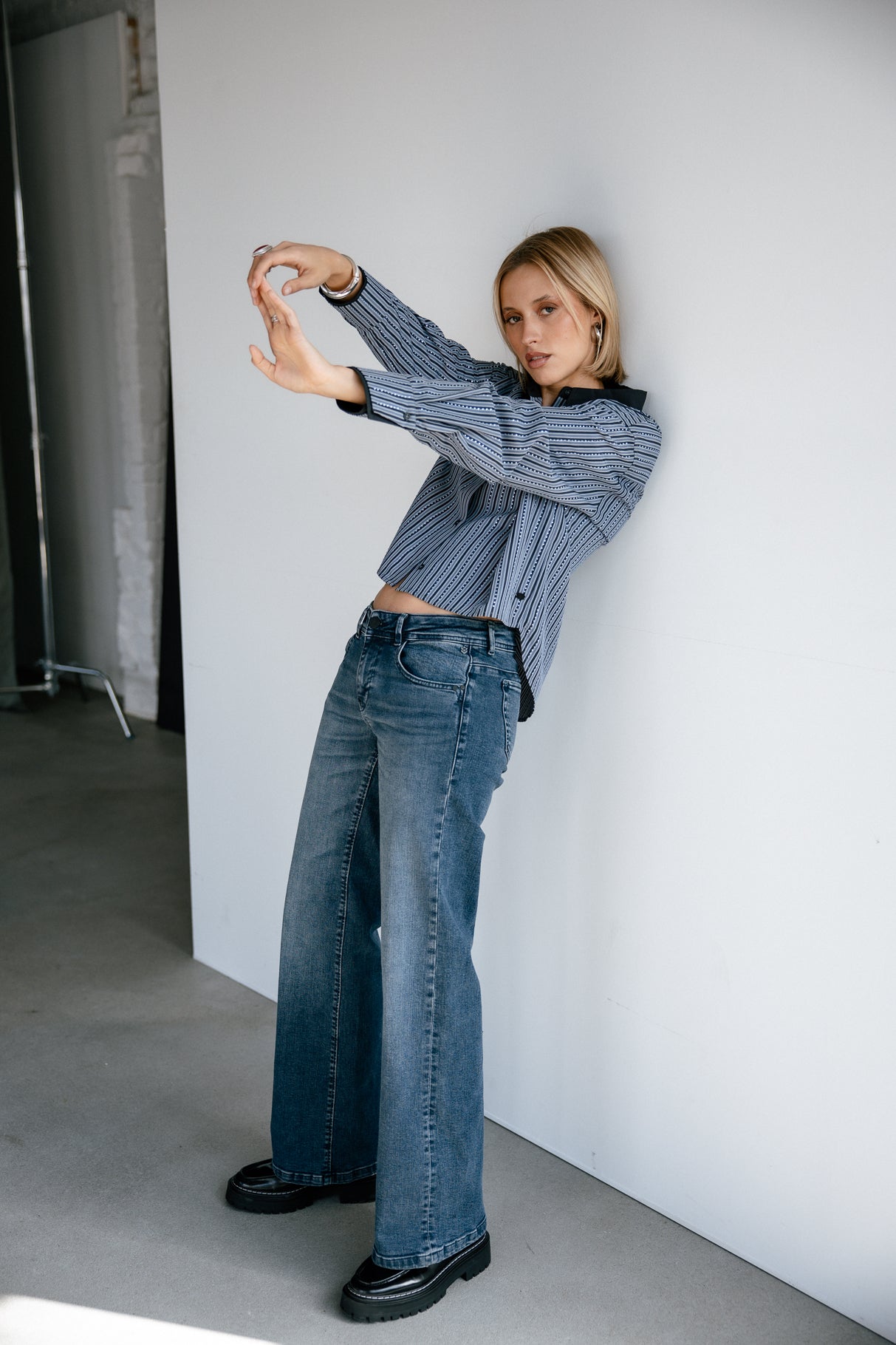 Jeans large taille basse Frau Agatha sirena | Freeman T. Porter