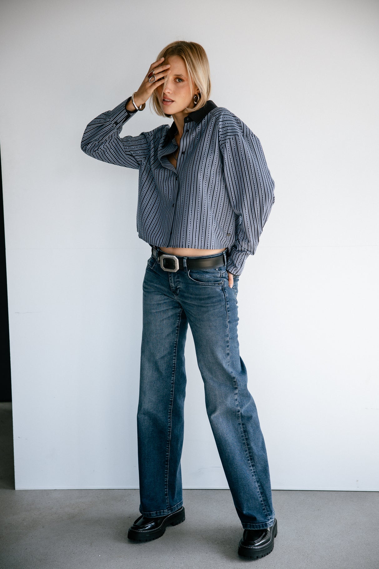Jeans large taille basse Frau Agatha sirena | Freeman T. Porter
