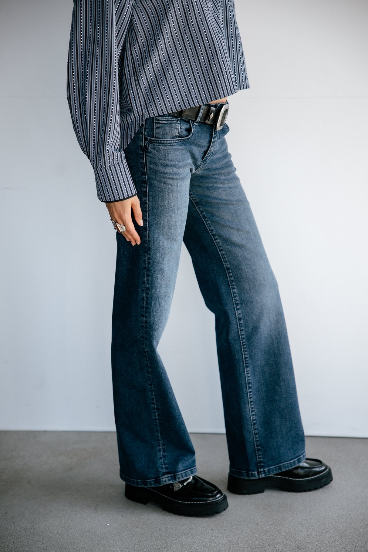 Jeans large taille basse Frau Agatha sirena | Freeman T. Porter