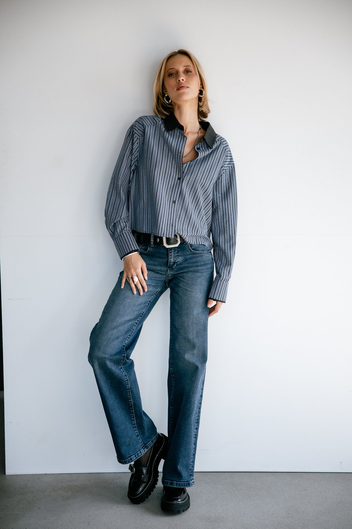 Jeans large taille basse Frau Agatha sirena | Freeman T. Porter