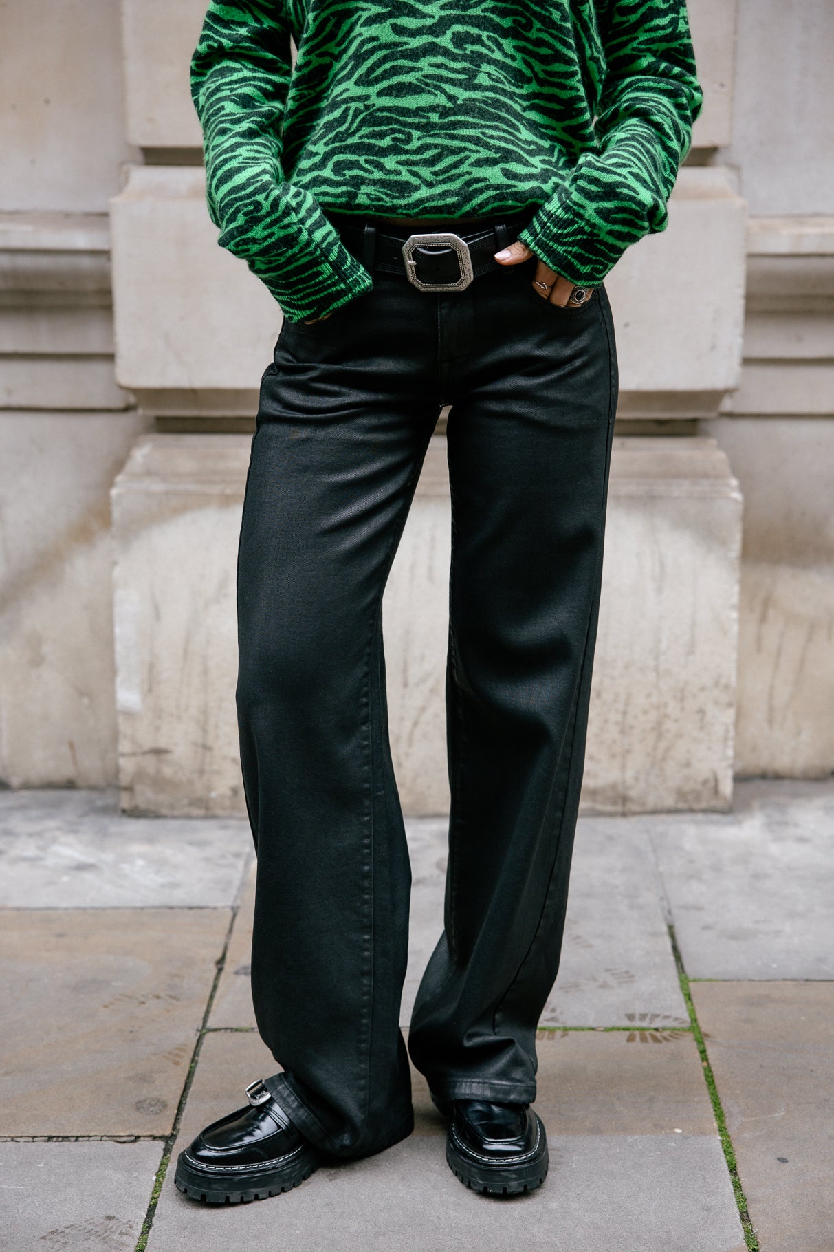 Jeans large taille basse Agatha, plated Freeman Porter