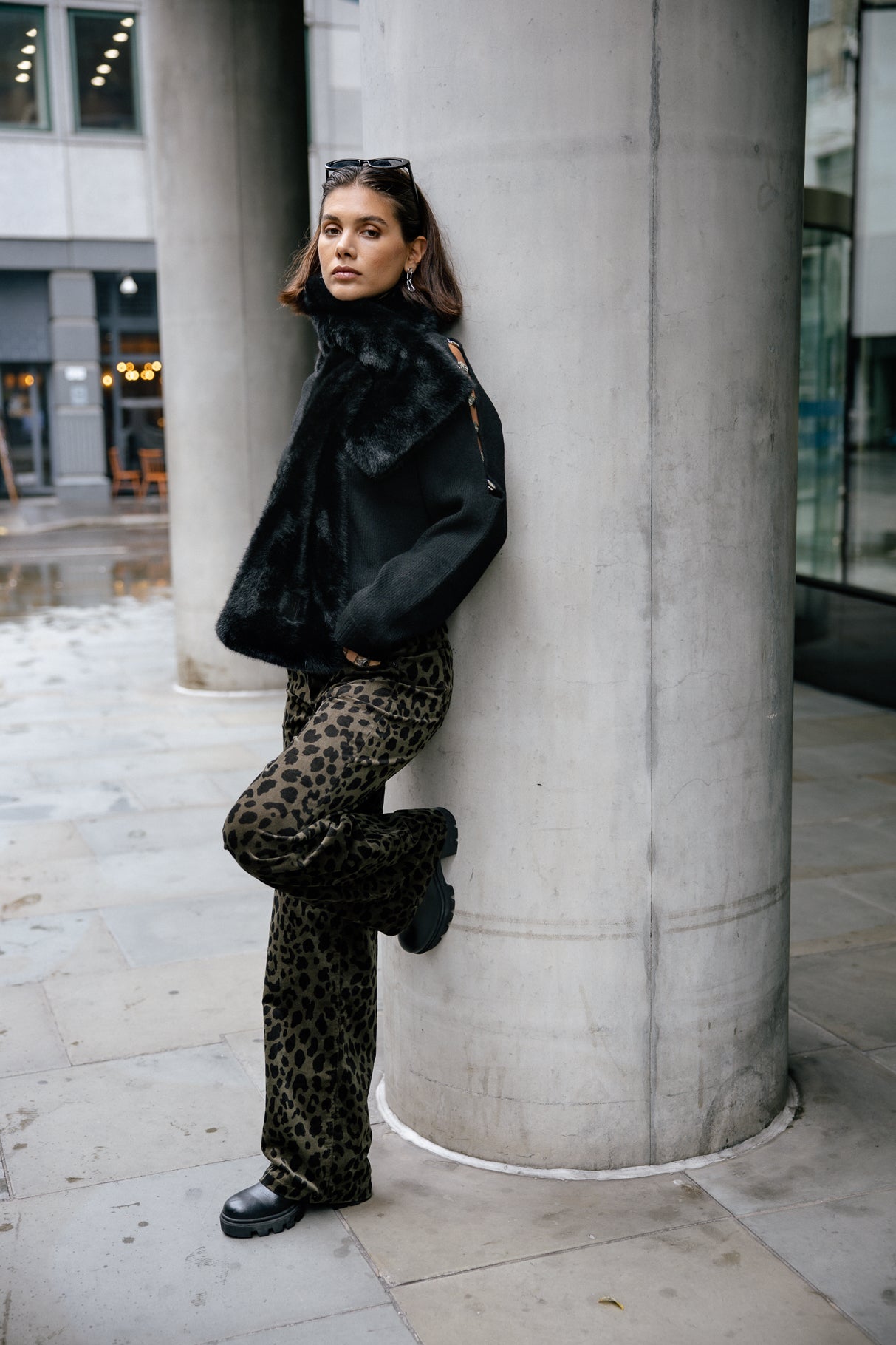 Pantalon large Femme Agatha Bachata olive night | Freeman T. Porter