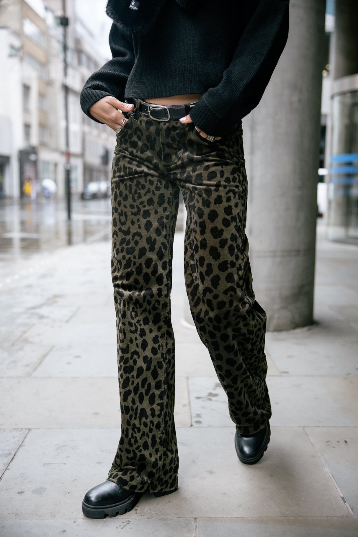 Pantalon large Femme Agatha Bachata olive night | Freeman T. Porter