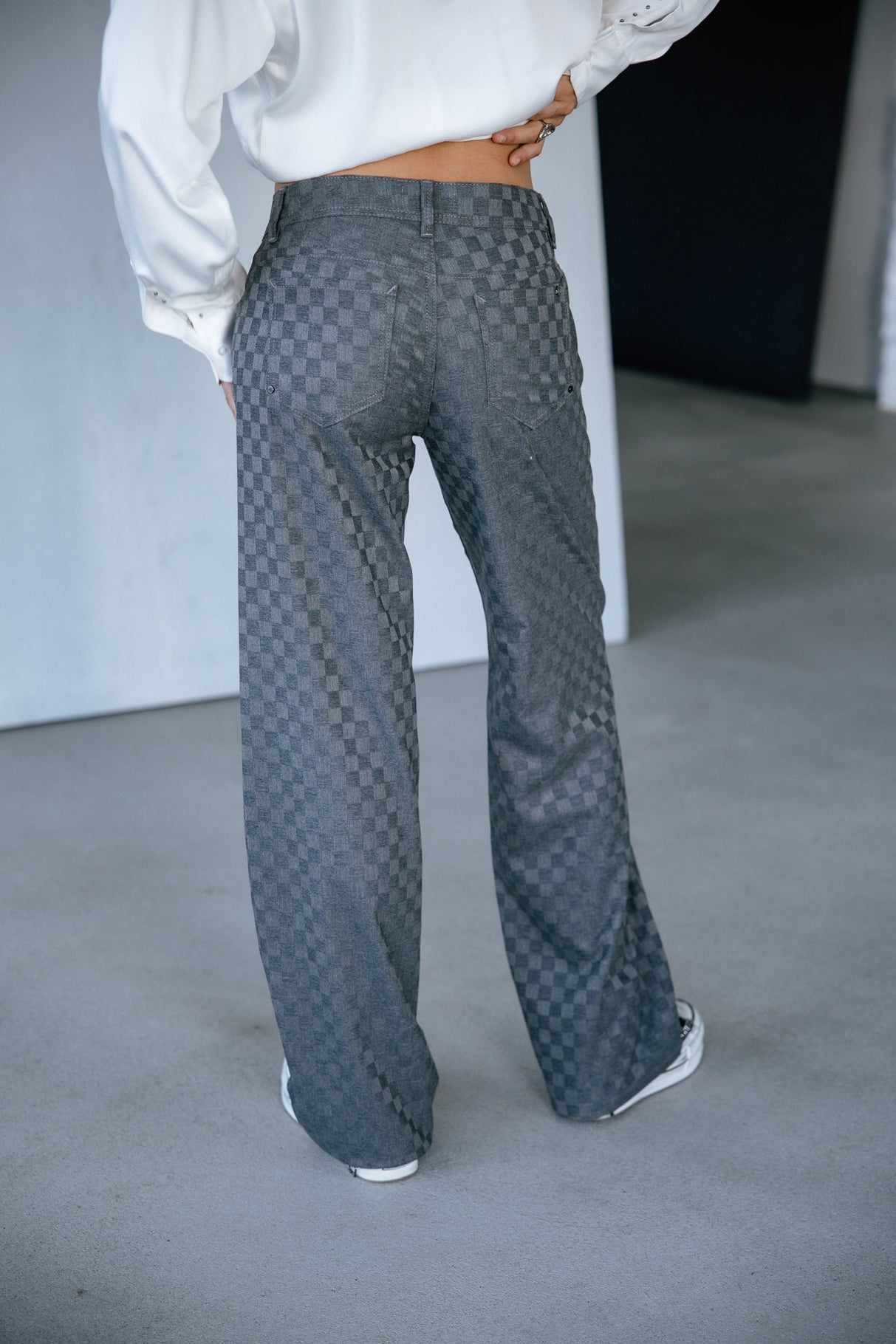 Pantalon large Femme Agatha Checkmate moon rock | Freeman T. Porter