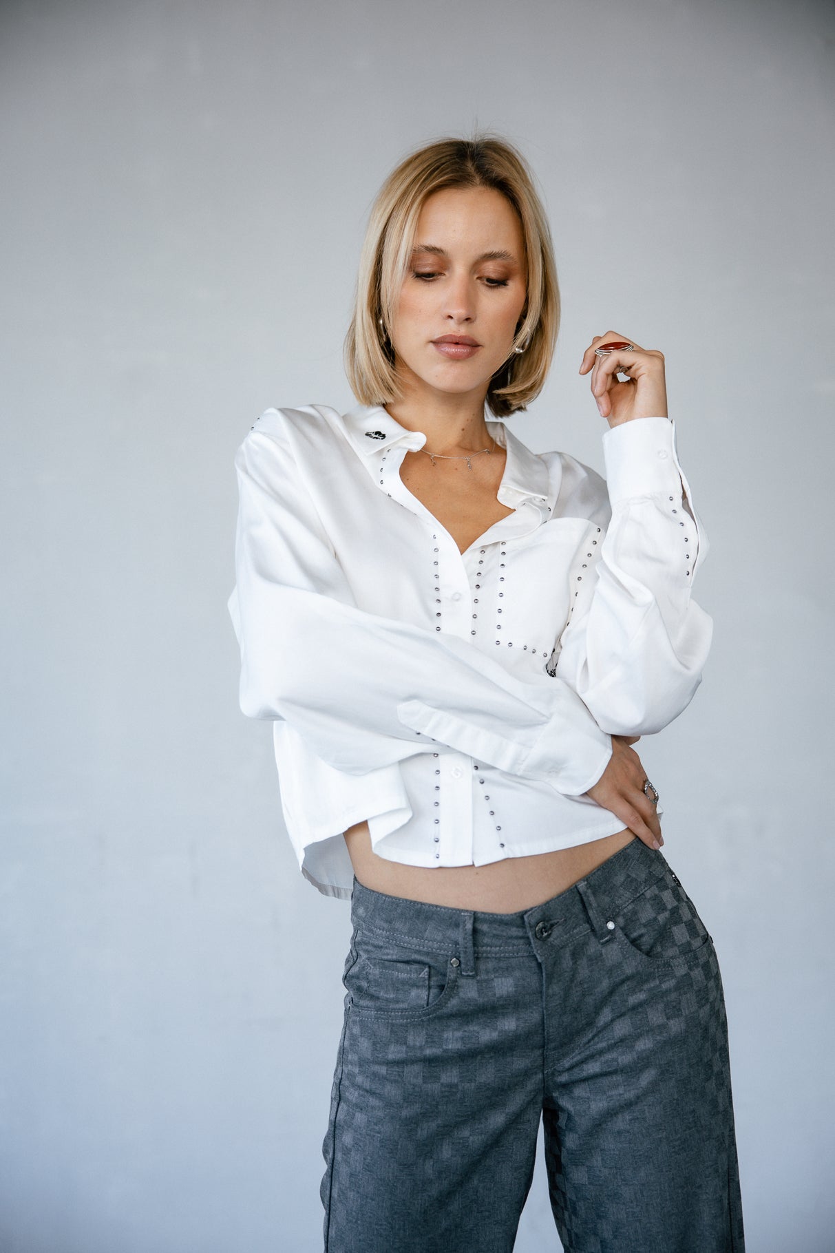 Pantalon large Femme Agatha Checkmate moon rock | Freeman T. Porter